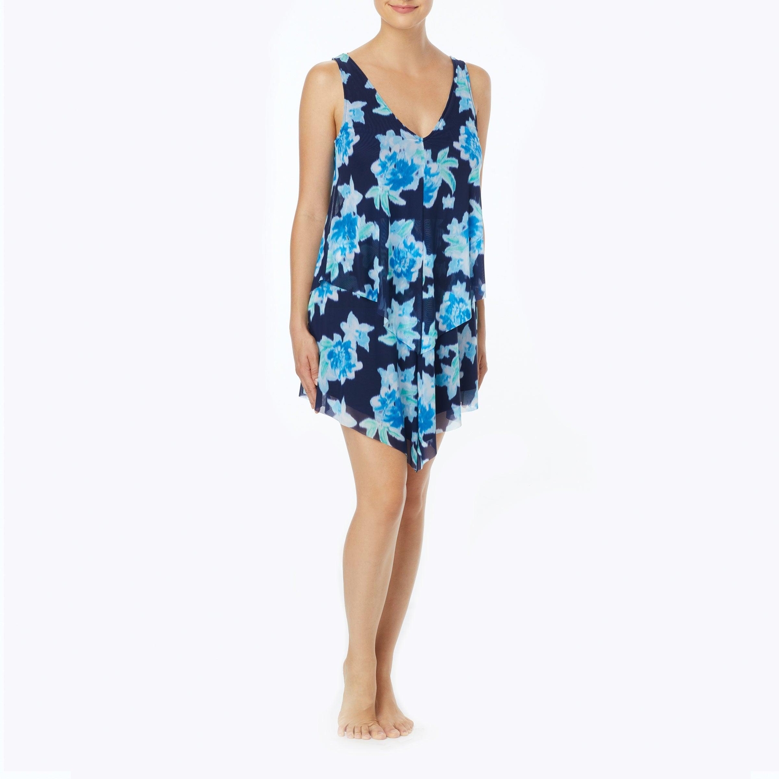 Beach House Bungalow Bay Flower Tori Ruffled Dress Cover Up Admiral
