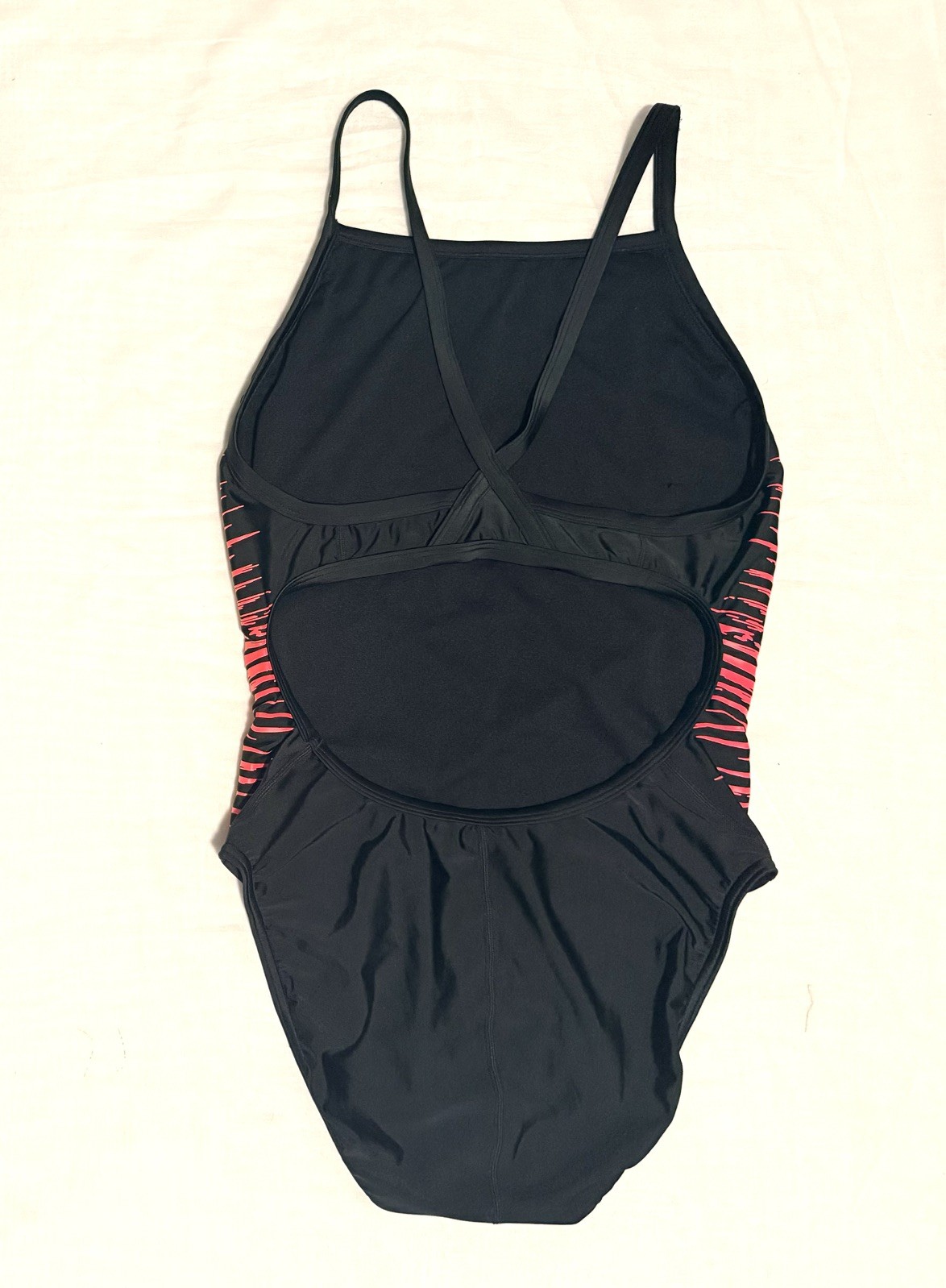 Speedo Pro LT One Piece Swimsuit Black Red Orange Racerback Size 14/40 Women’s