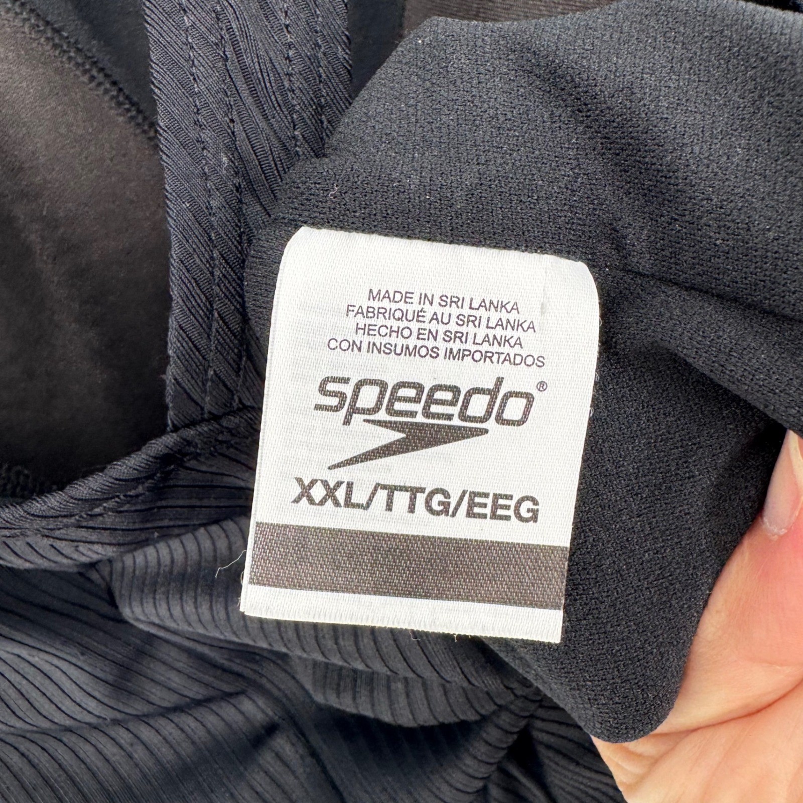 Speedo Ultraback One Piece Ribbed Swimsuit Black Plus Sz XXL Swim Sporty Modest