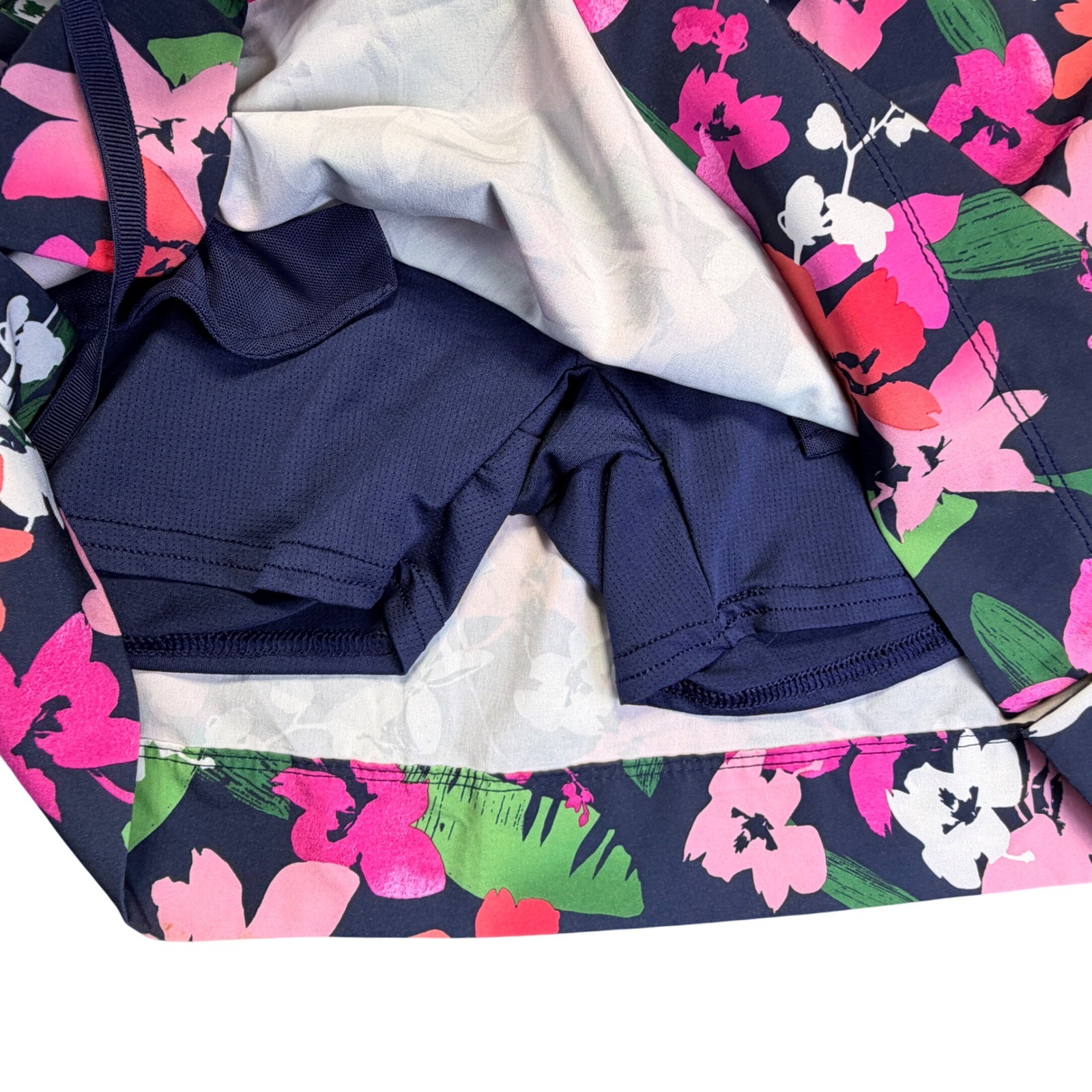 Speedo Womens Floral Swim Skort Navy Pink Tropical Print Size Small Athletic
