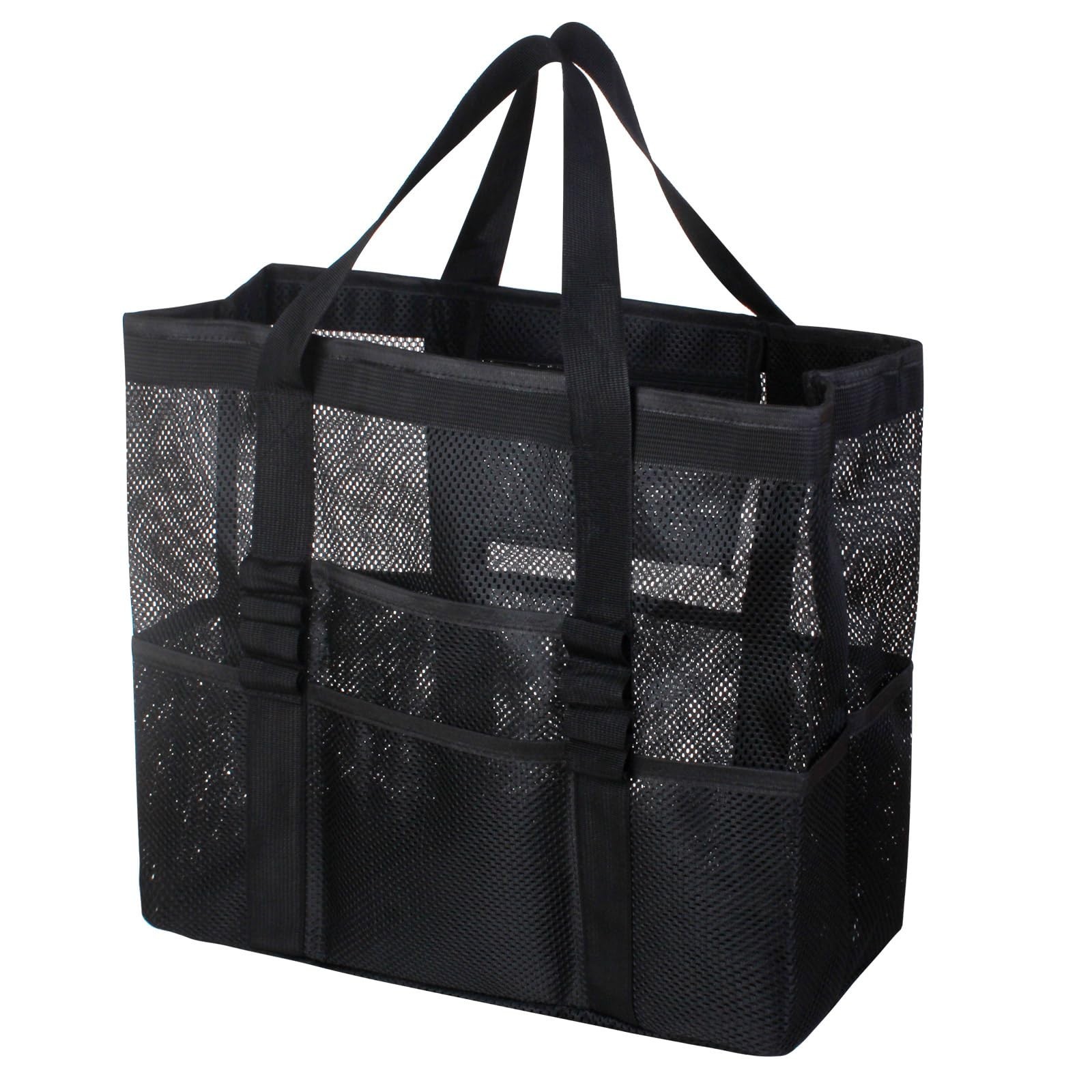 Large Mesh Beach Bag – Lightweight Beach Tote with 9 Pockets, Beach Bag fo