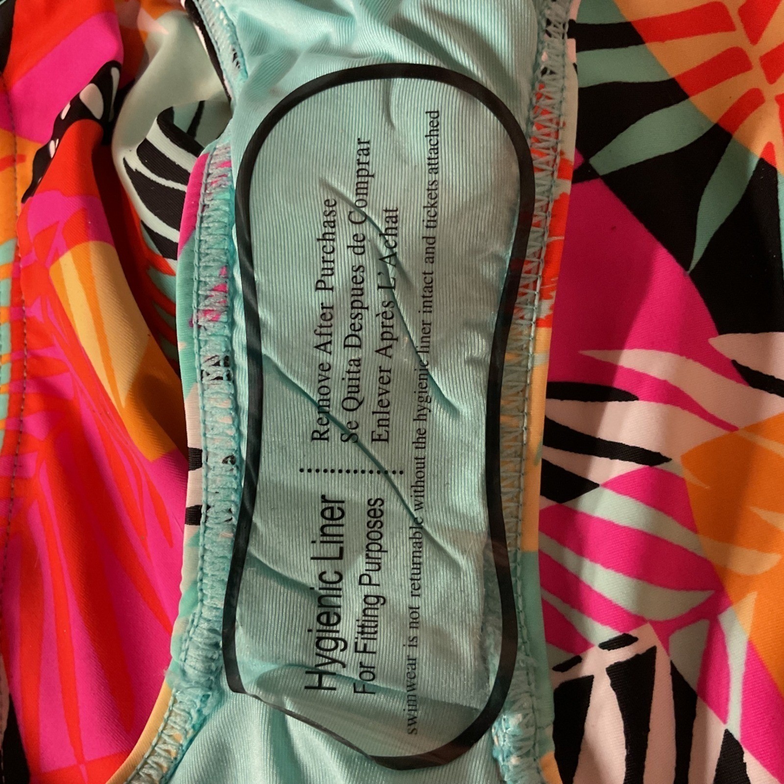 ZX Sport Colorful Tropical Printed Crisscross V Neck One-Piece Swimsuit XL NWT