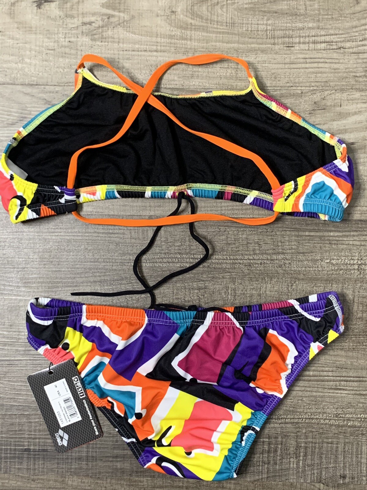 ARENA SWIMSUIT TRAINING BIKINI SET WOMEN’S SIZE 40 COLOR BLOCK