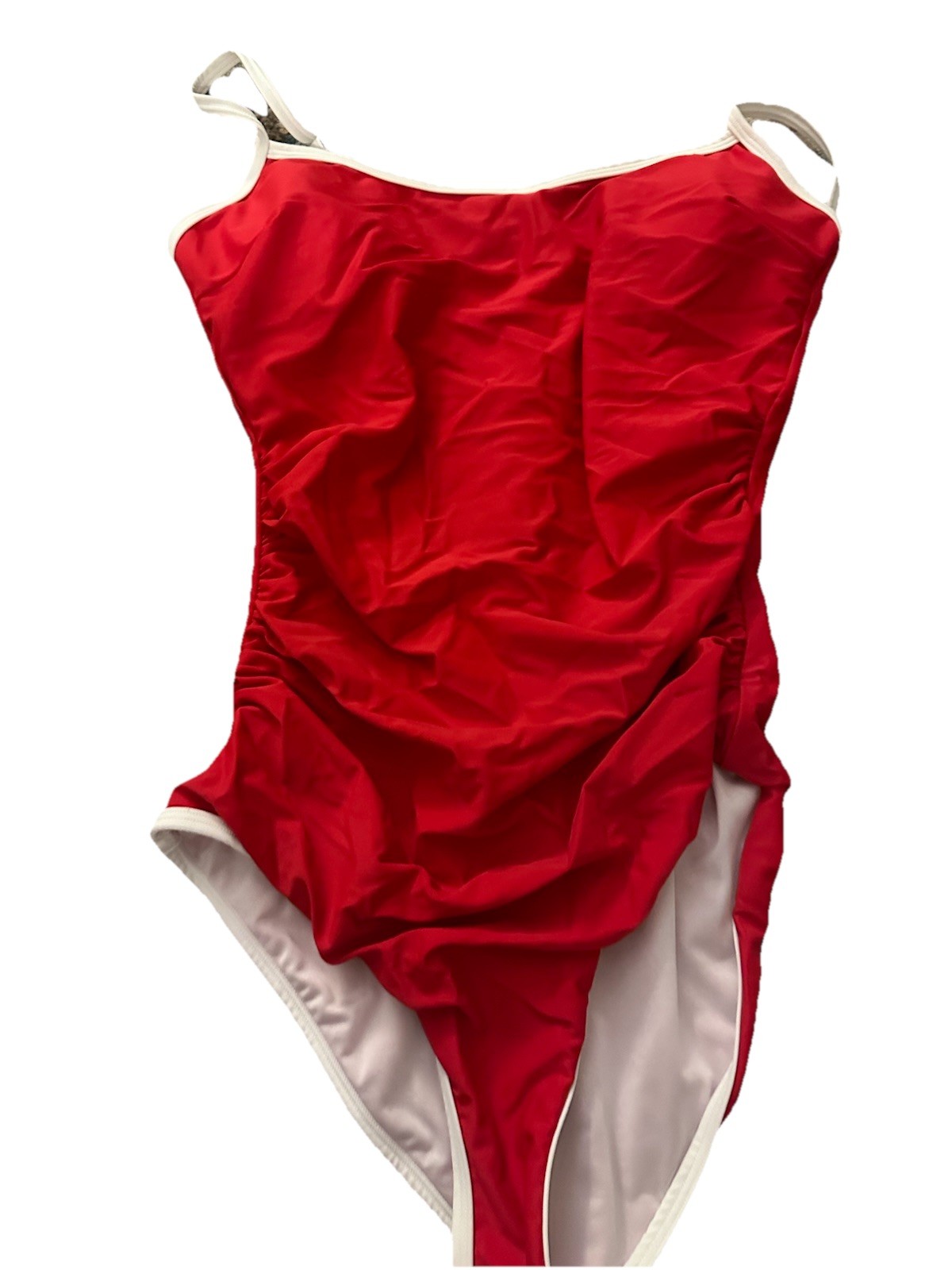 EoMENIE Women’s One Piece Sport Swimsuit Red White M for Swimming