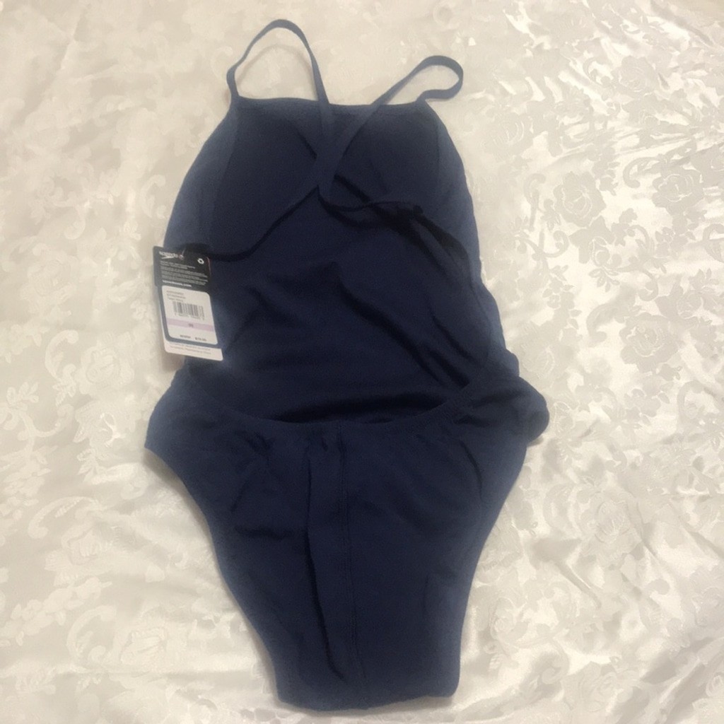Speedo Endurance Racing Cut Black Swimsuit Sz 32