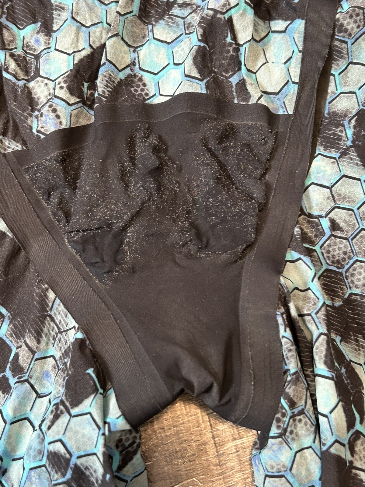 TYR Avictor Tech Suit Swim Suit Womens 25 Black Blue Knee Skin Open Back FLAW