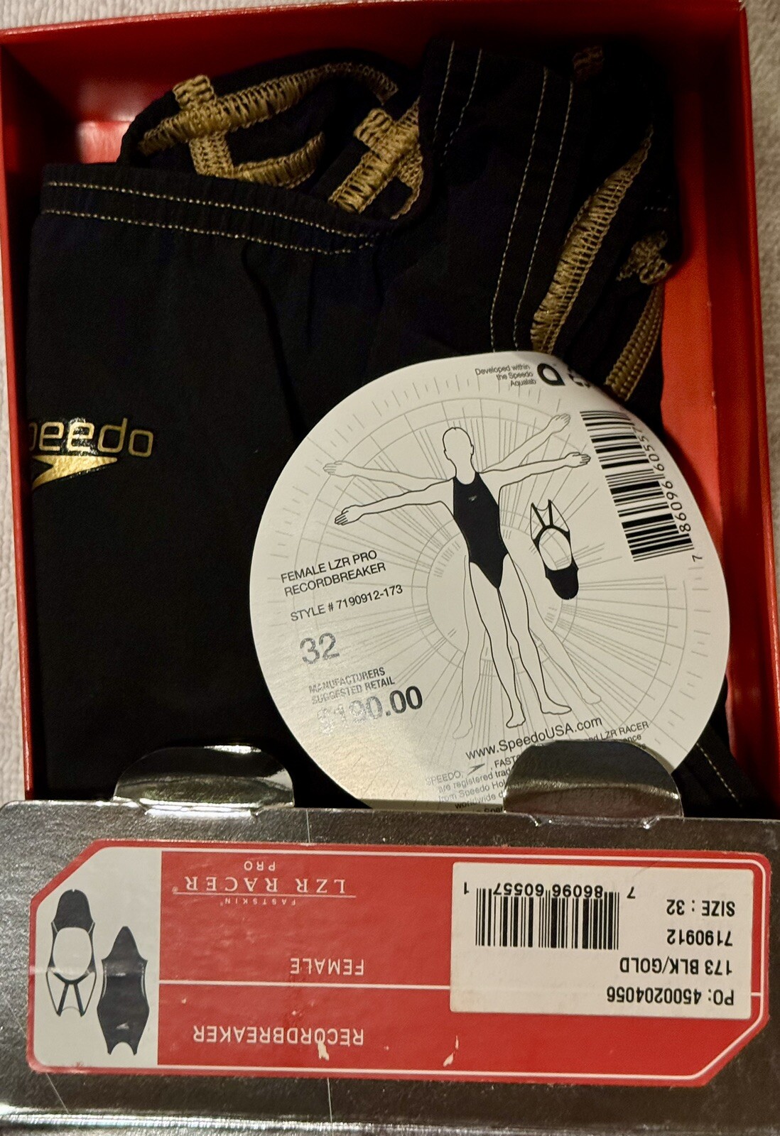 Speedo Fastskin LZR Pro Recordbreaker Female Size 32 – Black (No Comfort Straps)