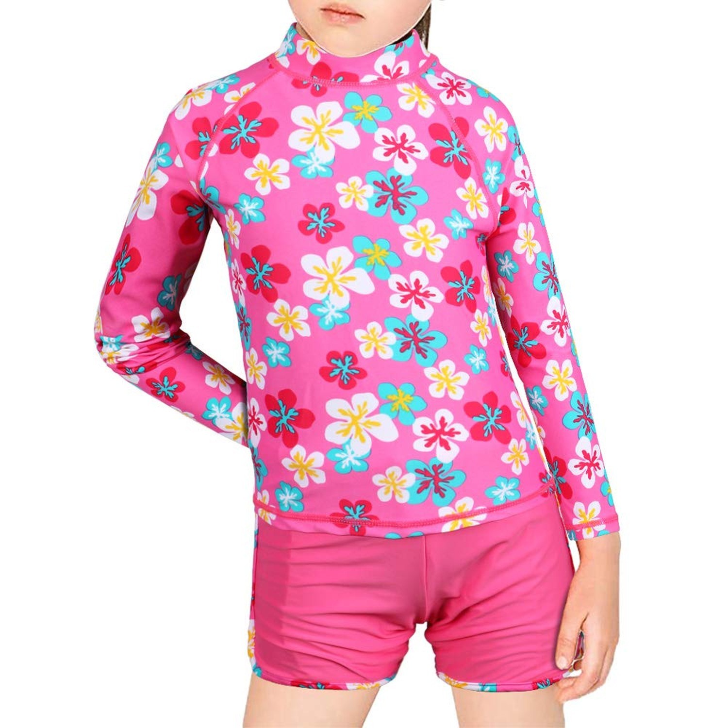 TFJH E Girls Long Sleeve Swimsuits Rashguard Sets Sunsuits UV 50+ Two Piece 3…