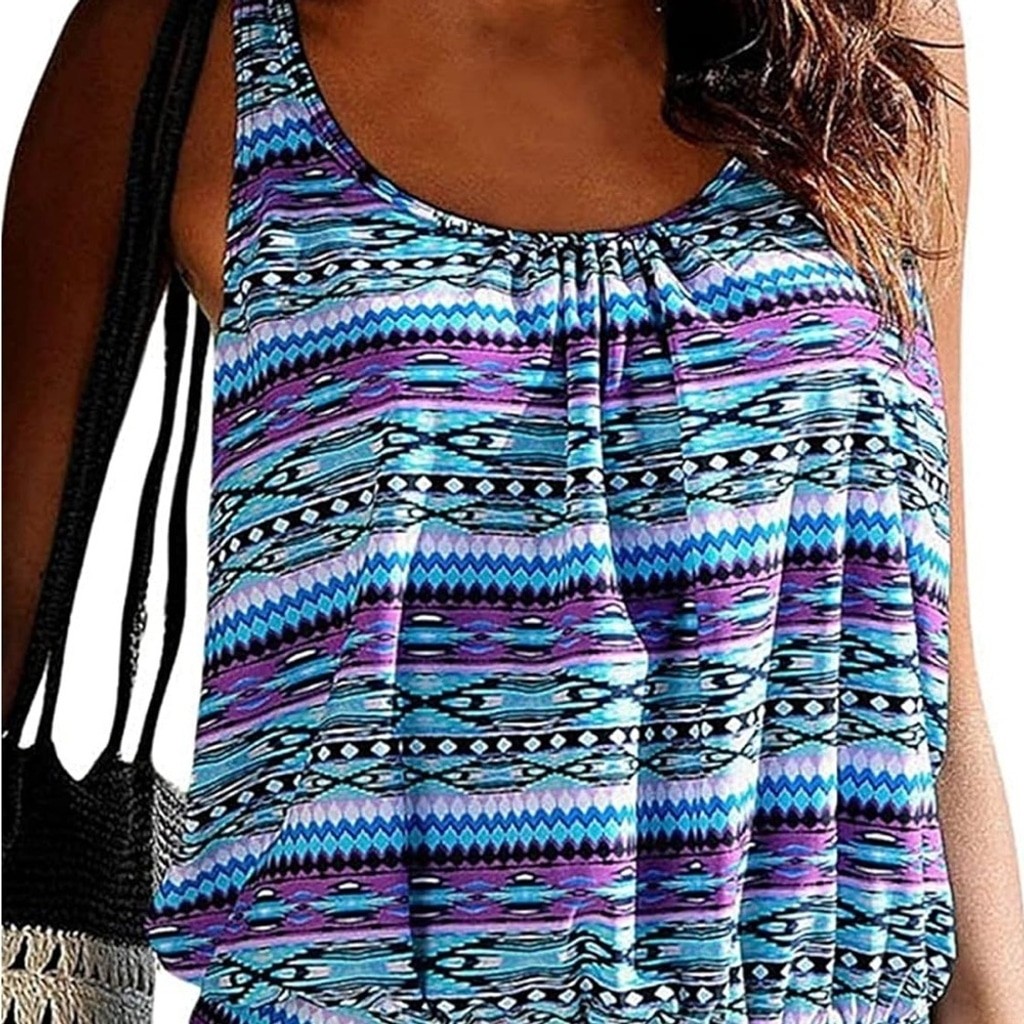 POLYAMIDE Tankini Swimwear 2-pc Set, Women’s L, Purple Blue