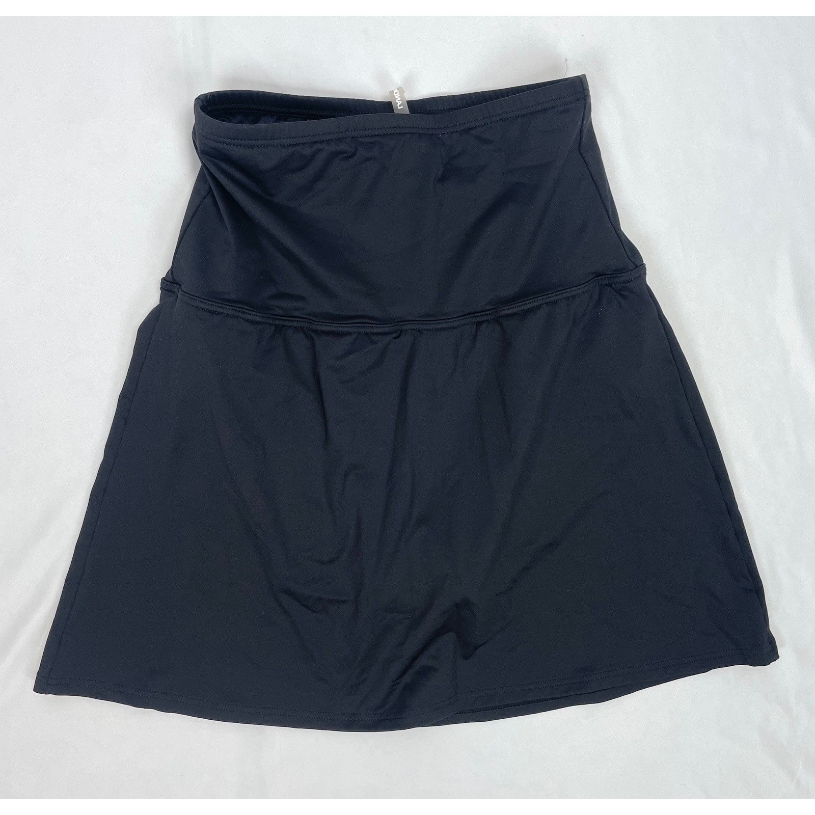 Lands’ End High Waist Swim Skirt Women Size 4 Solid Black Bottom Suit