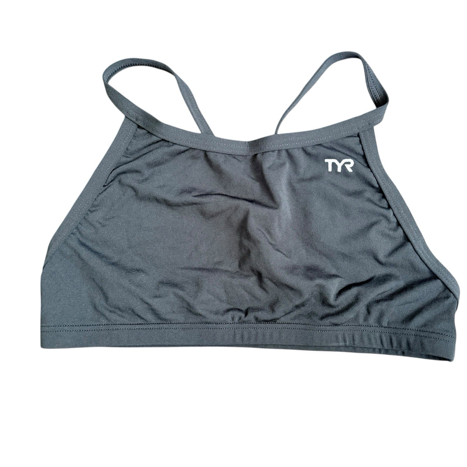 TYR Durafast D-Fit Black Sports Bra Swim Top XL 14/16 NWT
