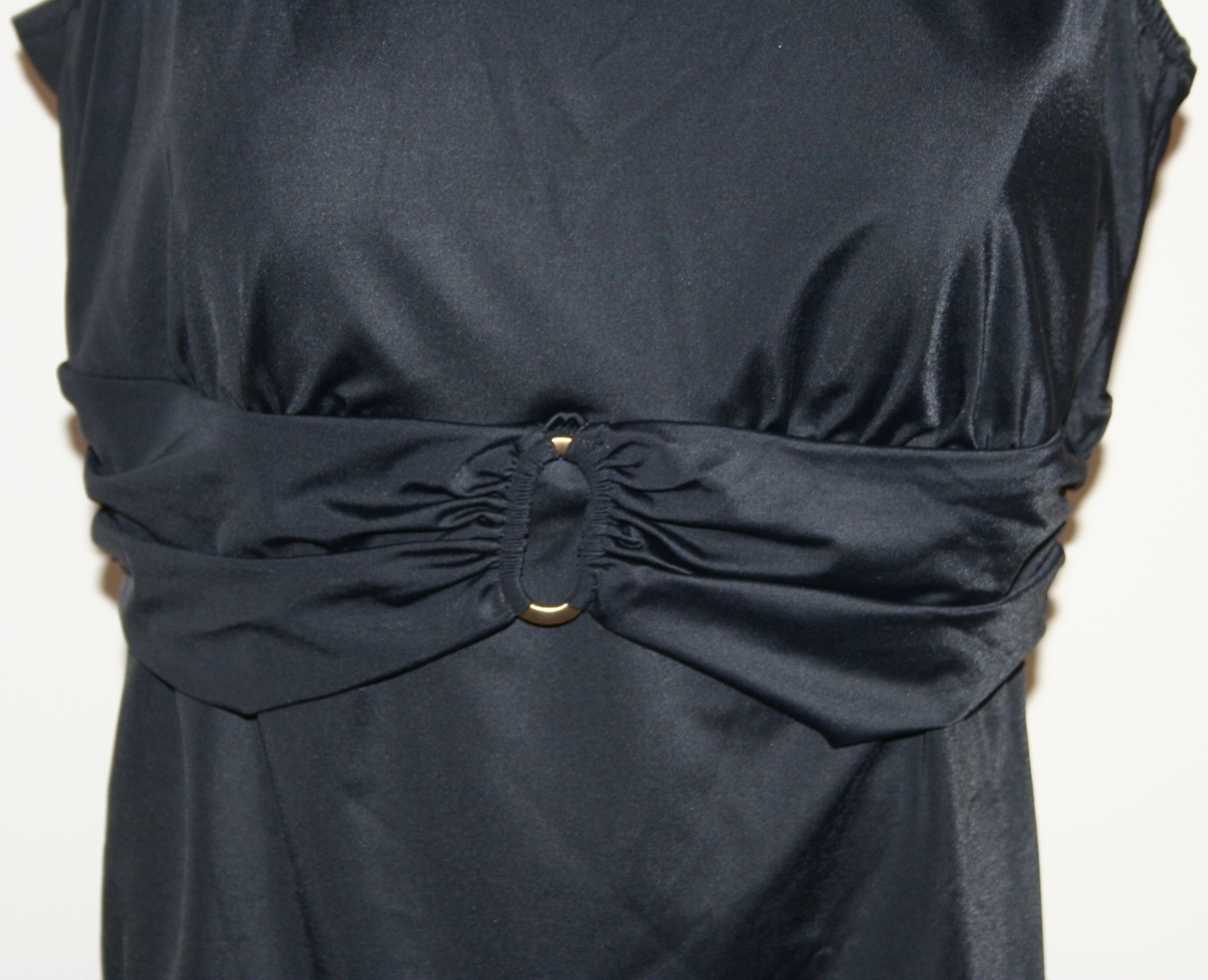 lands end PLUS SIZE ONE PIECE 1PC SWIMSUIT BATHING SUIT v neck top BLACK 22W 22