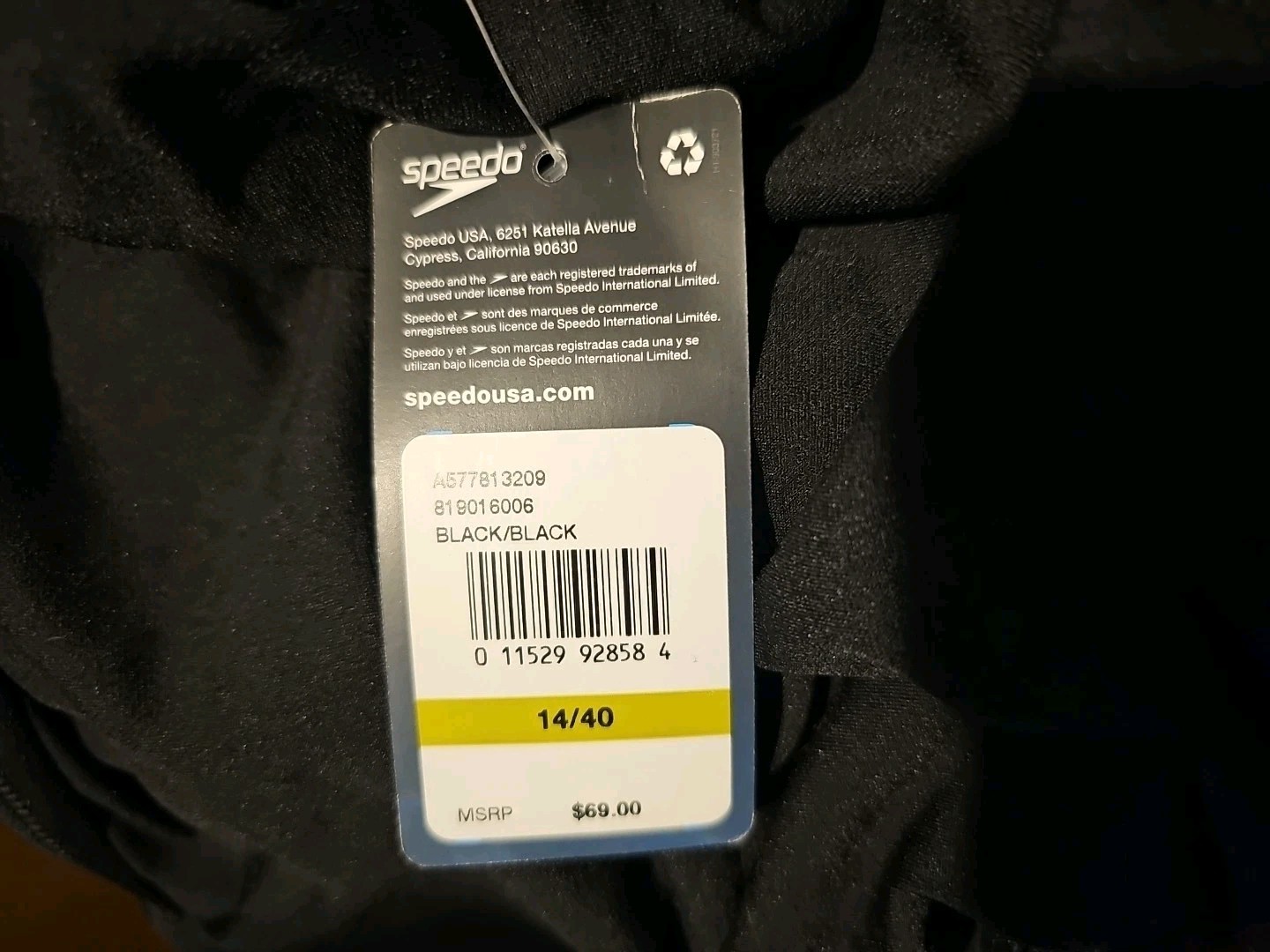 Speedo Endurance Flyback Black Competitive Swimsuit 14/40 New