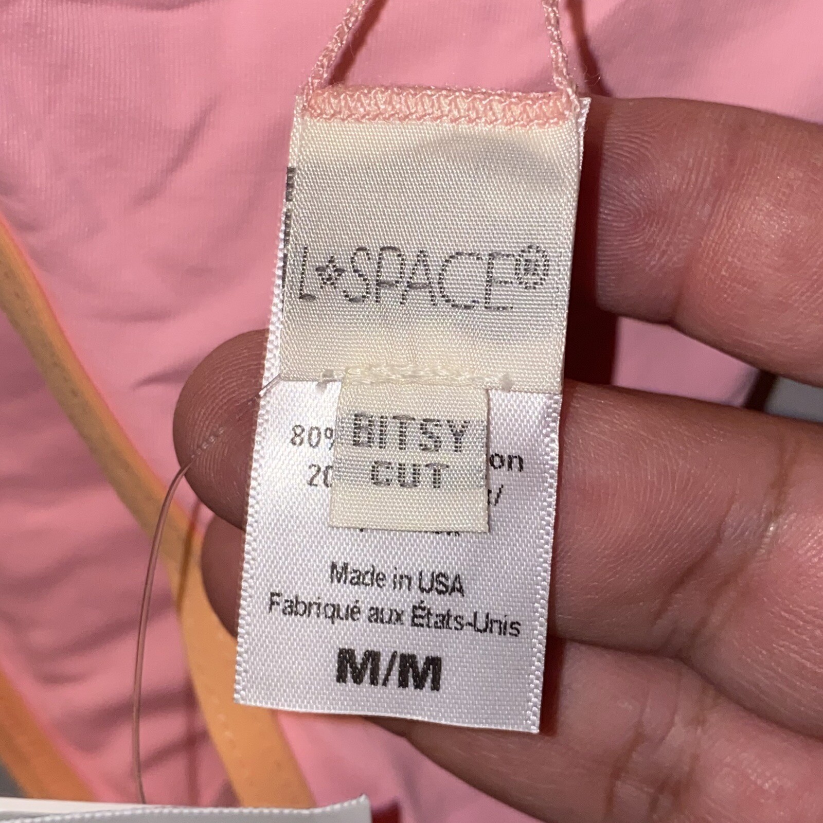L Space Tommy Bitsy Bikini Bottom CPT-CrystalPink/Tangy M $86