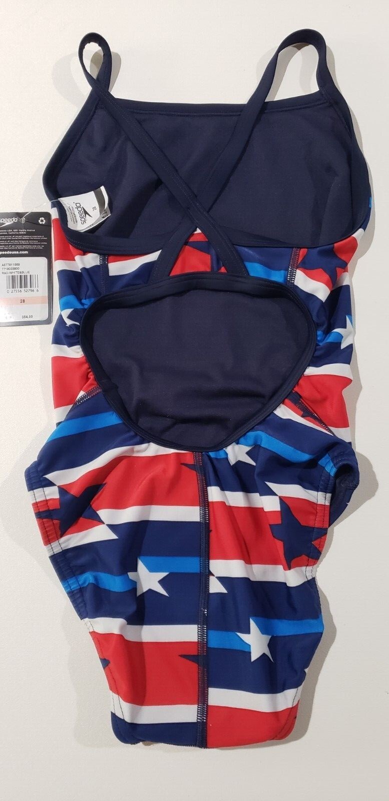 Speedo Pro LT Stripes Stars Patriotic USA Flag One Piece Competition Swimsuit 28