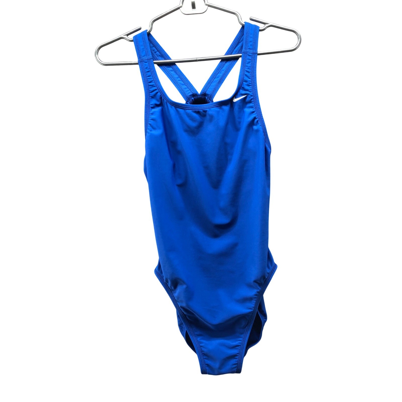 Nike Performance One Piece Swimsuit Womens 12 Blue Training Solid Racerback