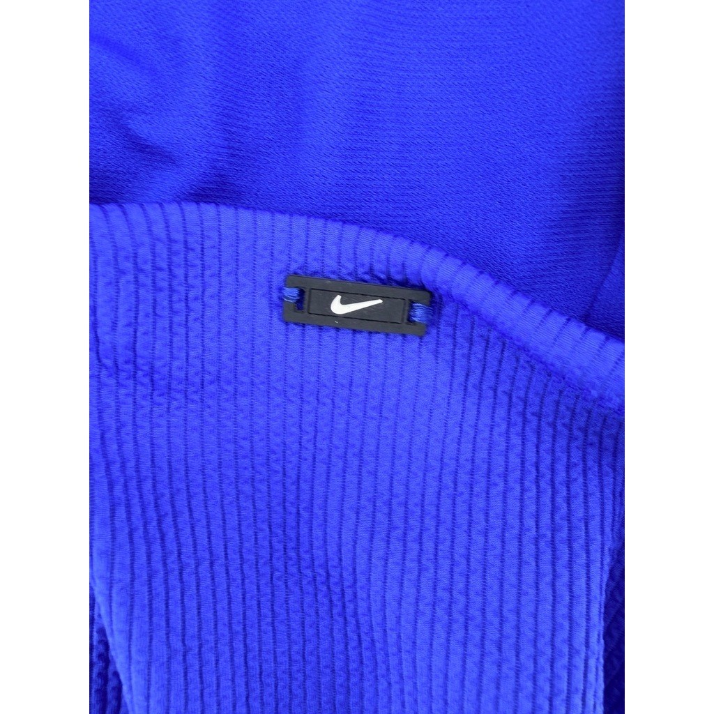 Nike Ribbed Cross Back One Piece Swimsuit Blue XL NWOT