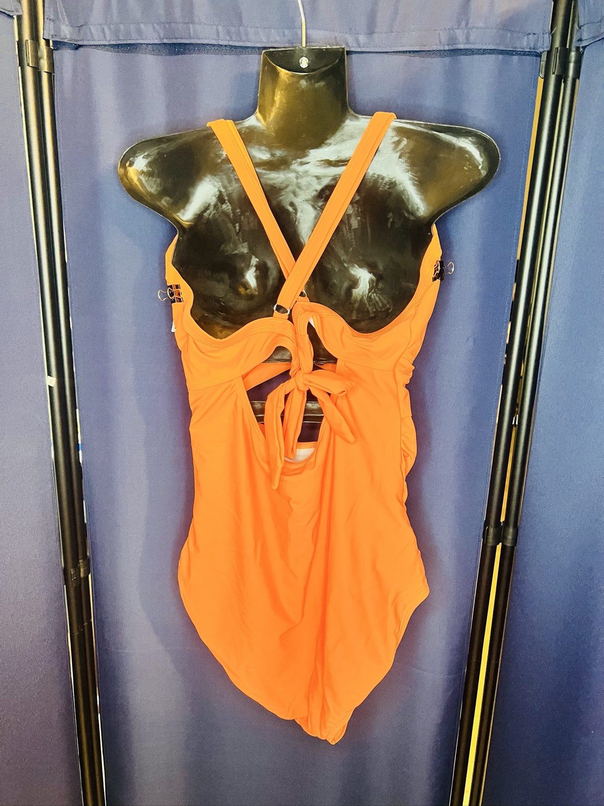 Eomenie Women’s Orange Tummy Control Cutout Wrap Swimsuit