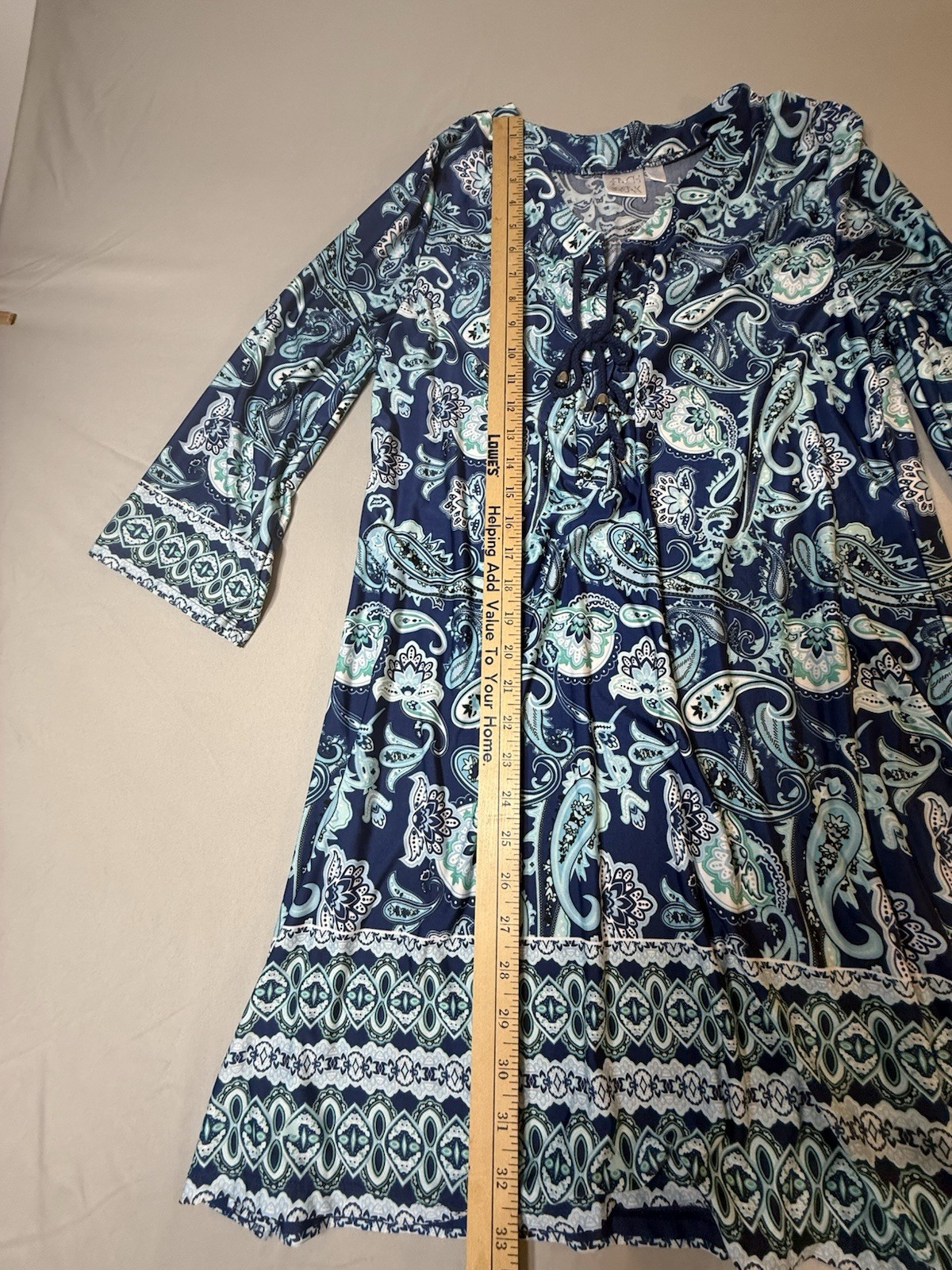 Ladies Beach break Swim Cover Up Paisley Blue Green Size M