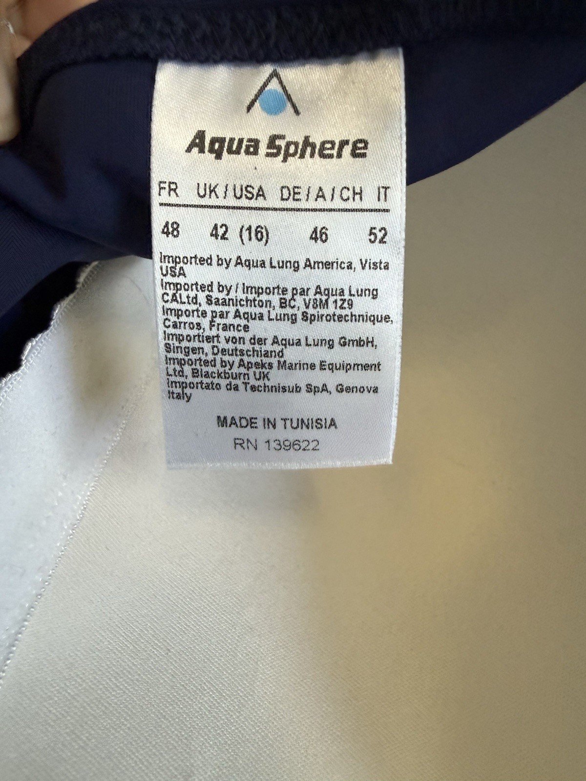 Aqua Sphere Women’s Competitive One Piece Swimsuit Navy Size UK 42 (US 16)
