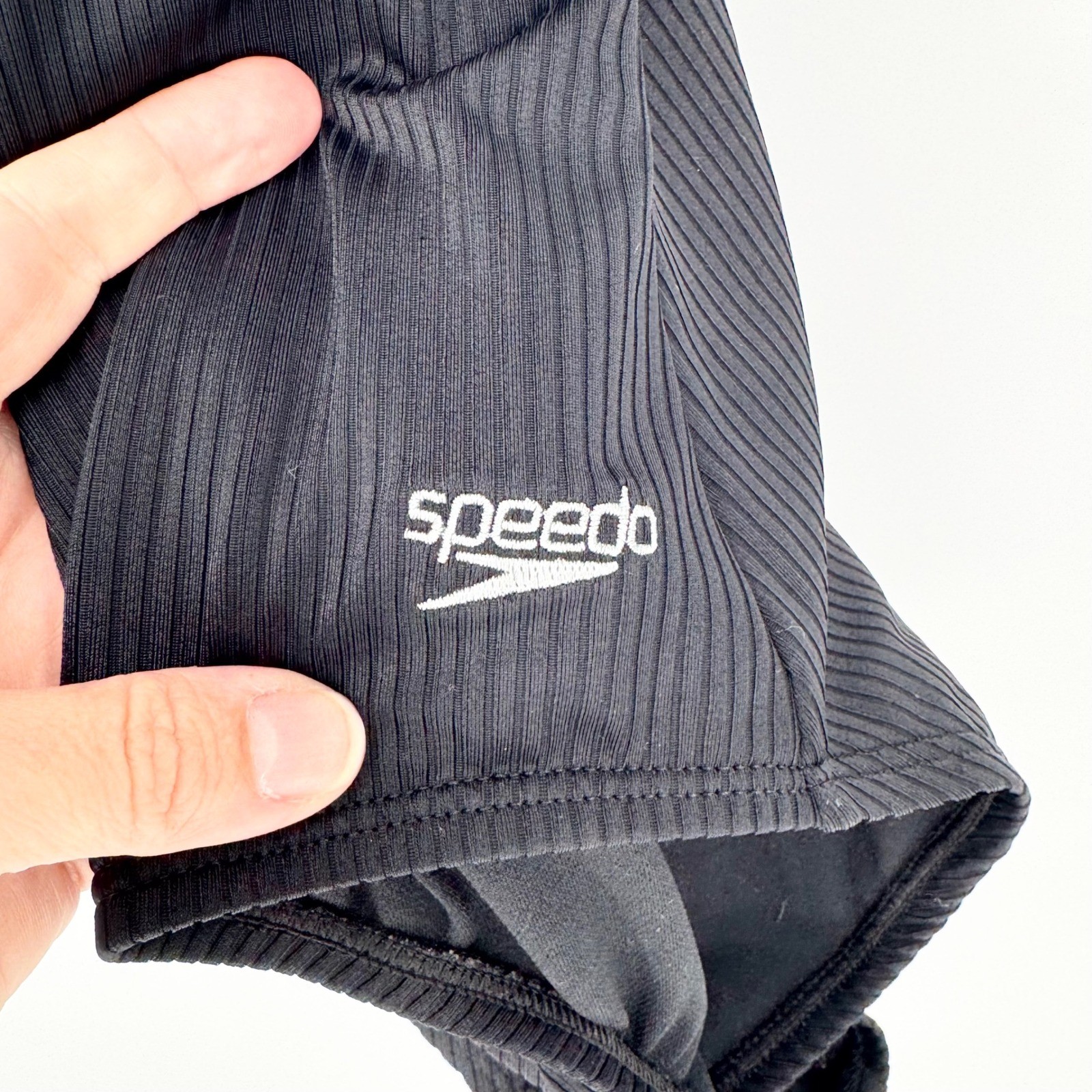 Speedo Ultraback One Piece Ribbed Swimsuit Black Plus Sz XXL Swim Sporty Modest