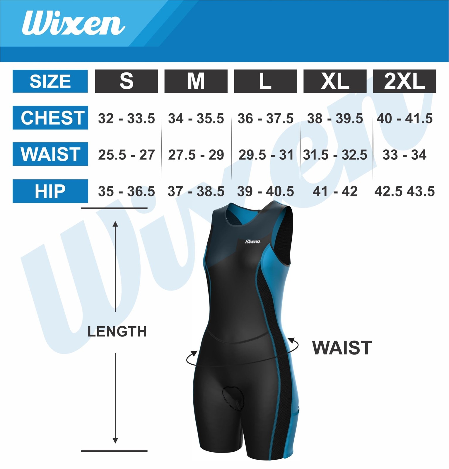 Wixen Women’s Triathlon Suit – Padded One-Piece Sleeveless Trisuit w