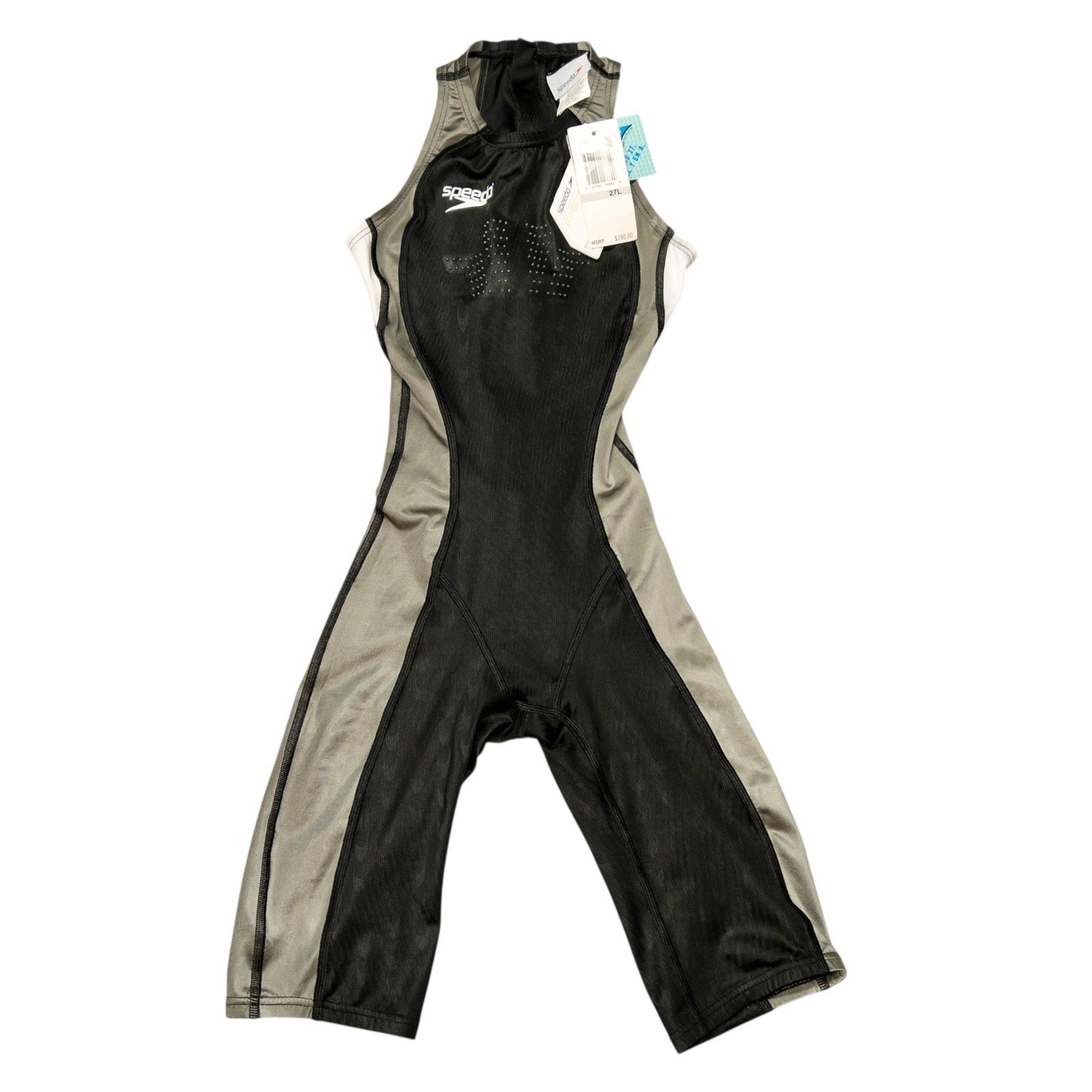 NWT Speedo Fastskin FSII Competition Tech Suit Zip Back Sz 27L
