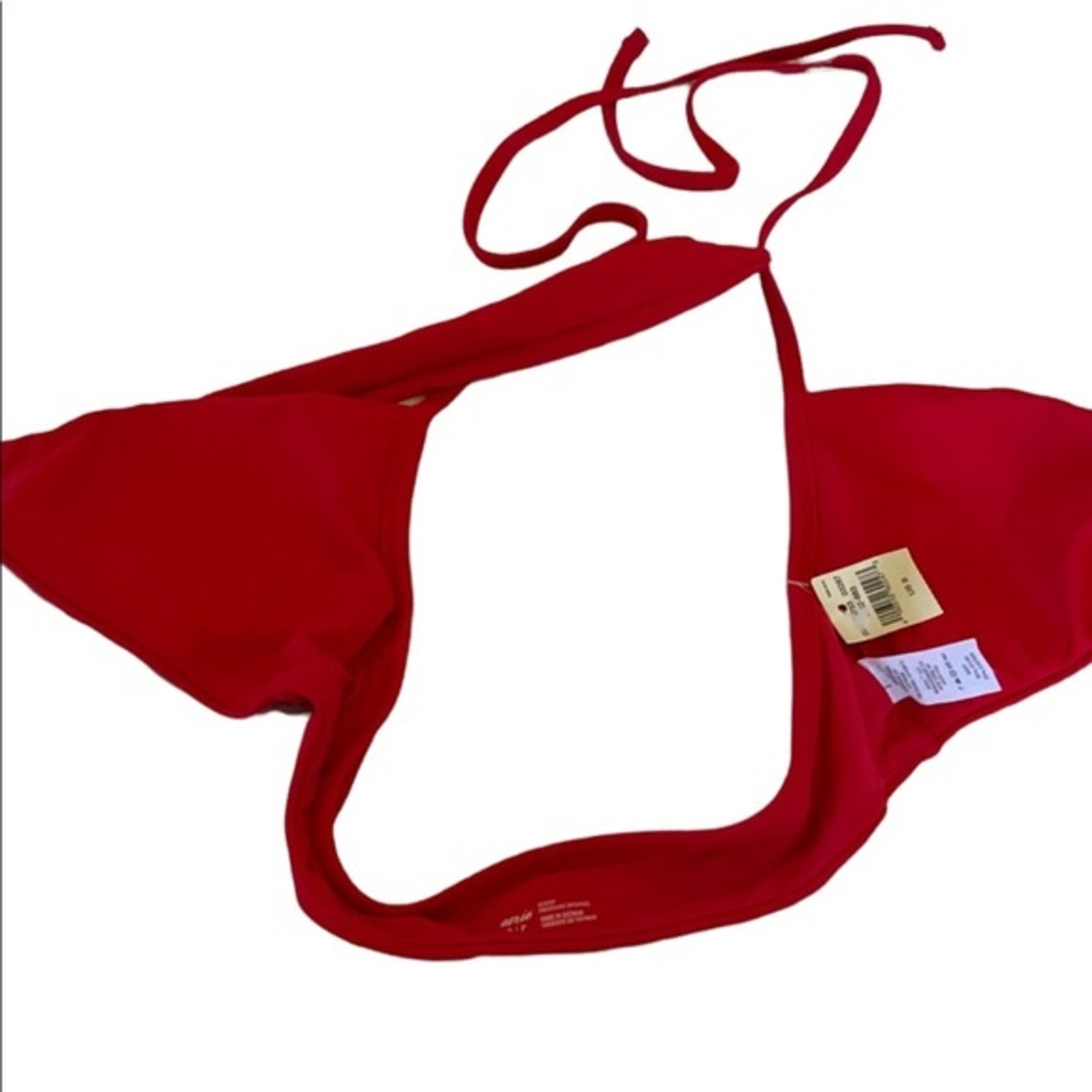 Aerie Bikini Top Red Halter With Adjustable Ties New With Tags Size Small
