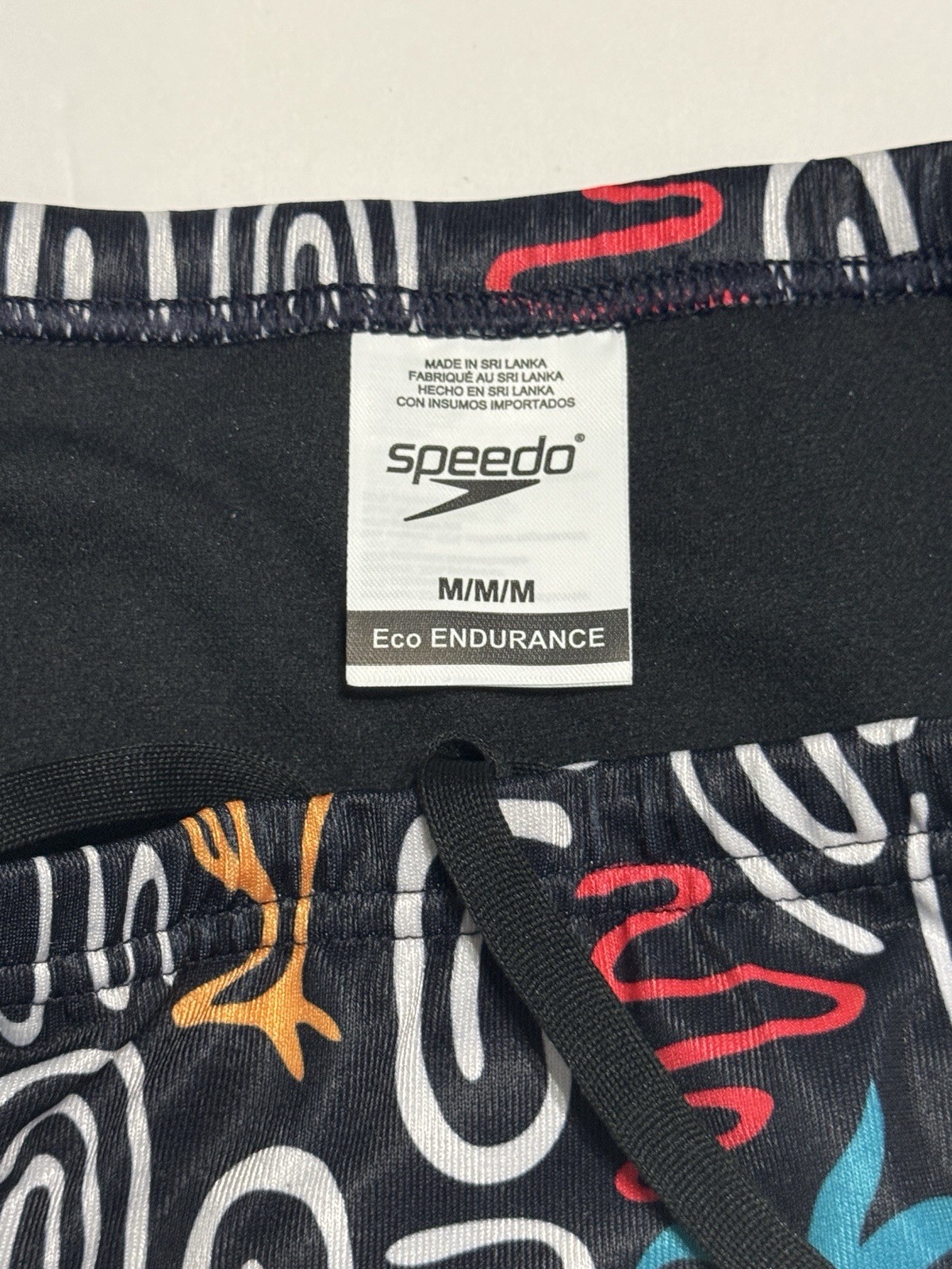 Speedo Women’s Print Cheeky Hipster Bottom Black Eco Endurance Size Medium