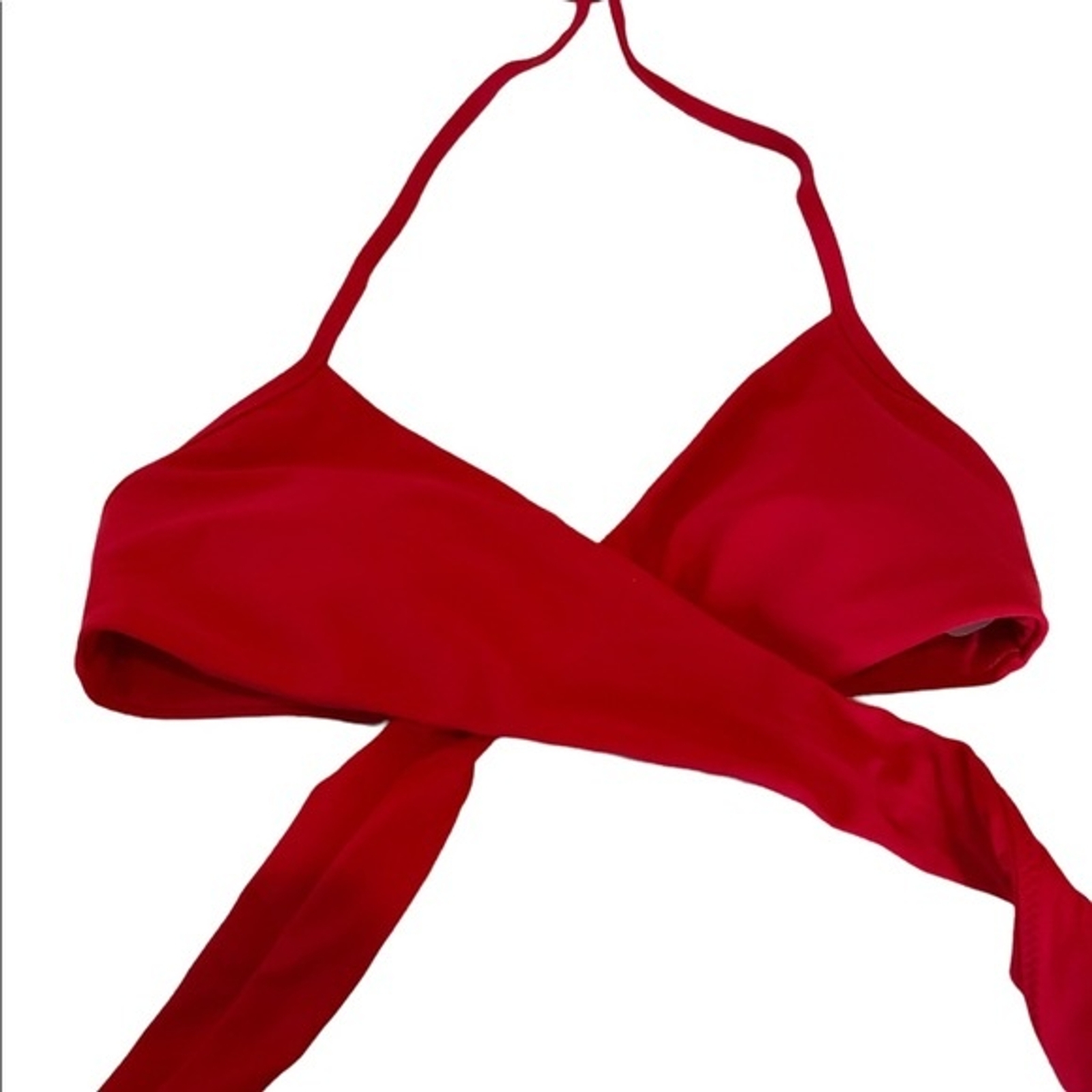 Aerie Bikini Top Red Halter With Adjustable Ties New With Tags Size Small