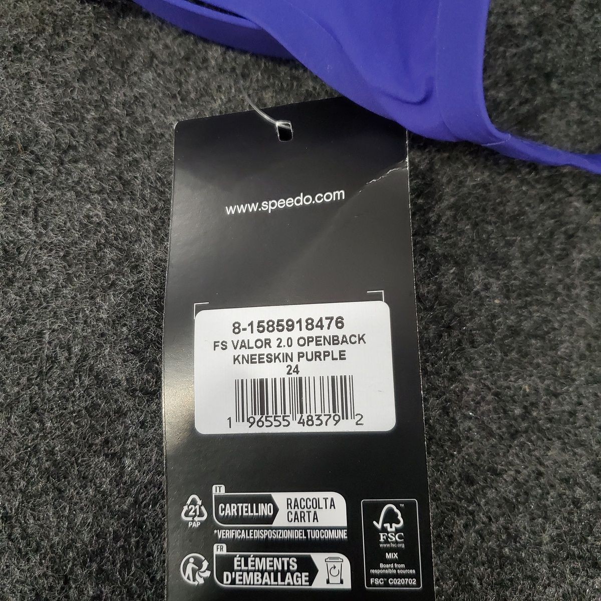 SPEEDO 8-1586018476 Fastskin Valor 2.0 Openback Kneeskin Purple Size 24