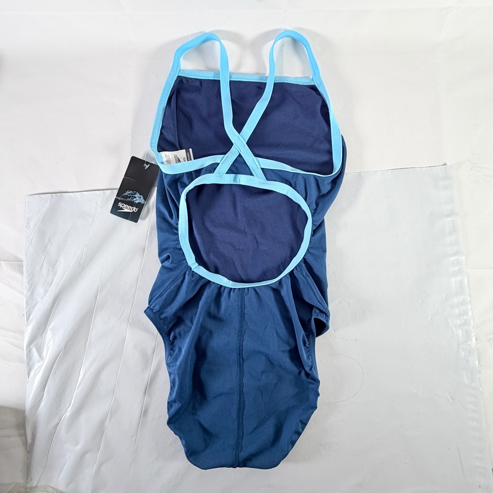 Speedo Endurance+ One Piece Athletic Swimsuit Navy Blue Size 6/32 NWT