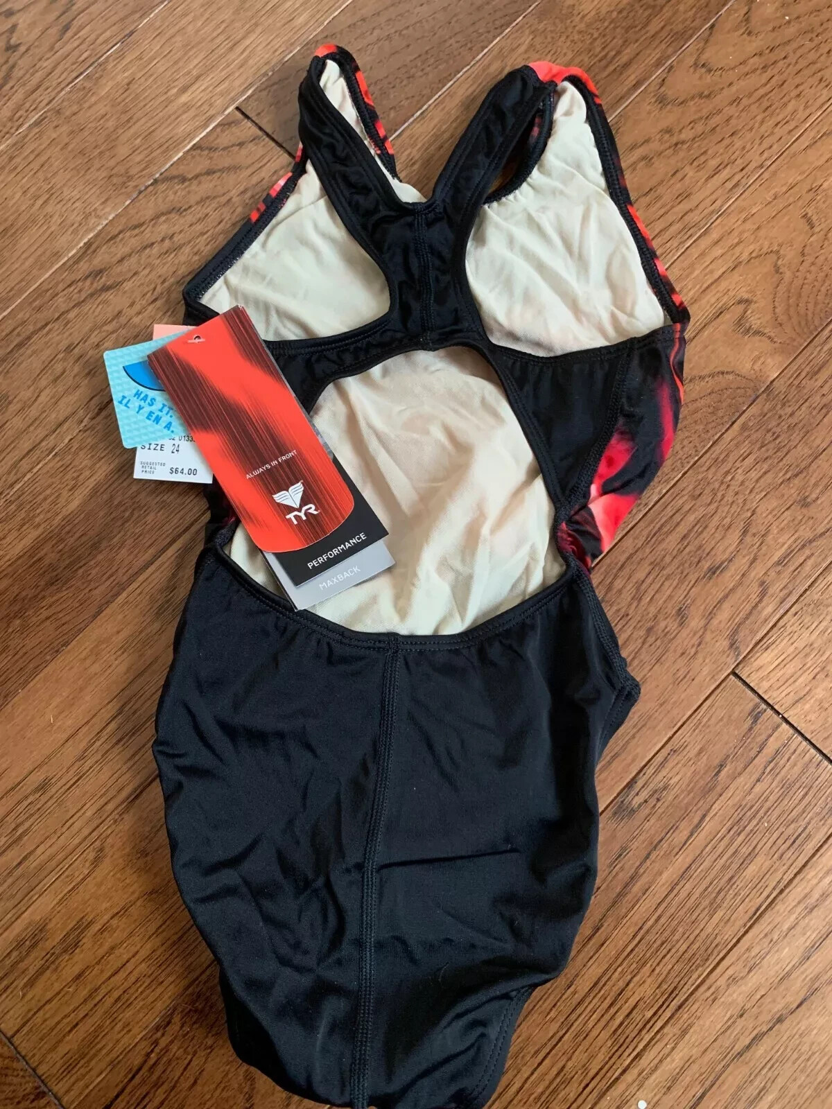 TYR Performance Maxback Training Swim suit Girl’s 24 NEW with Tags $64