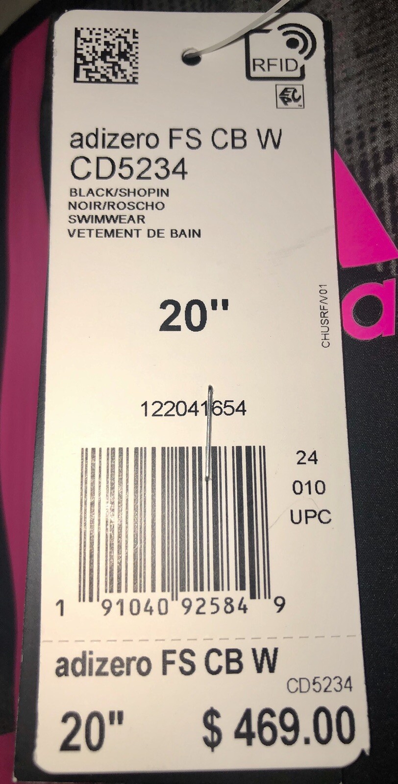 adidas Adizero XVIII Freestyle Open Back Swimsuit – Women’s Swimming Size 20″