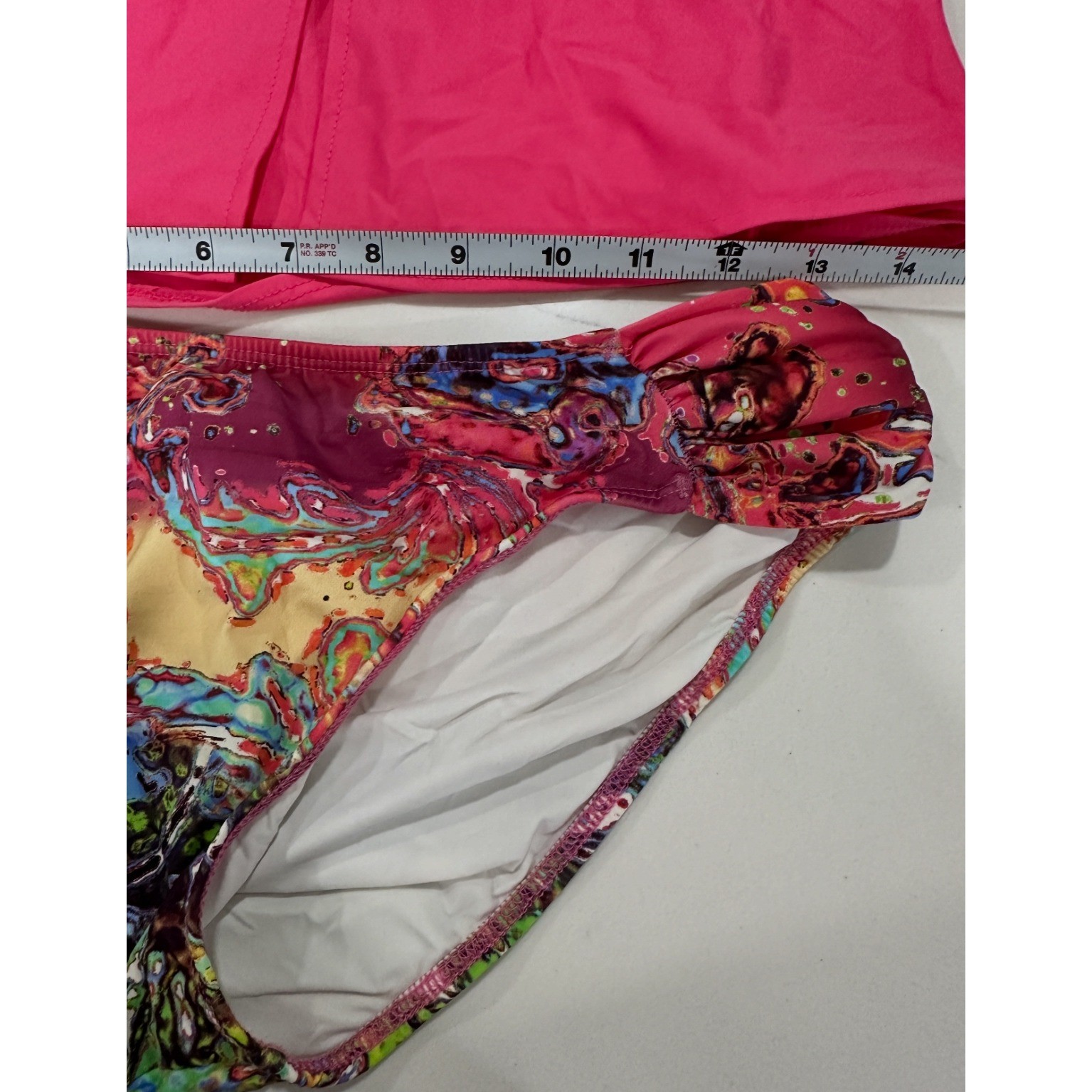 Tara Grinna Pink Halter Tankini Swimsuit Set Size 34 Paisley Bottoms