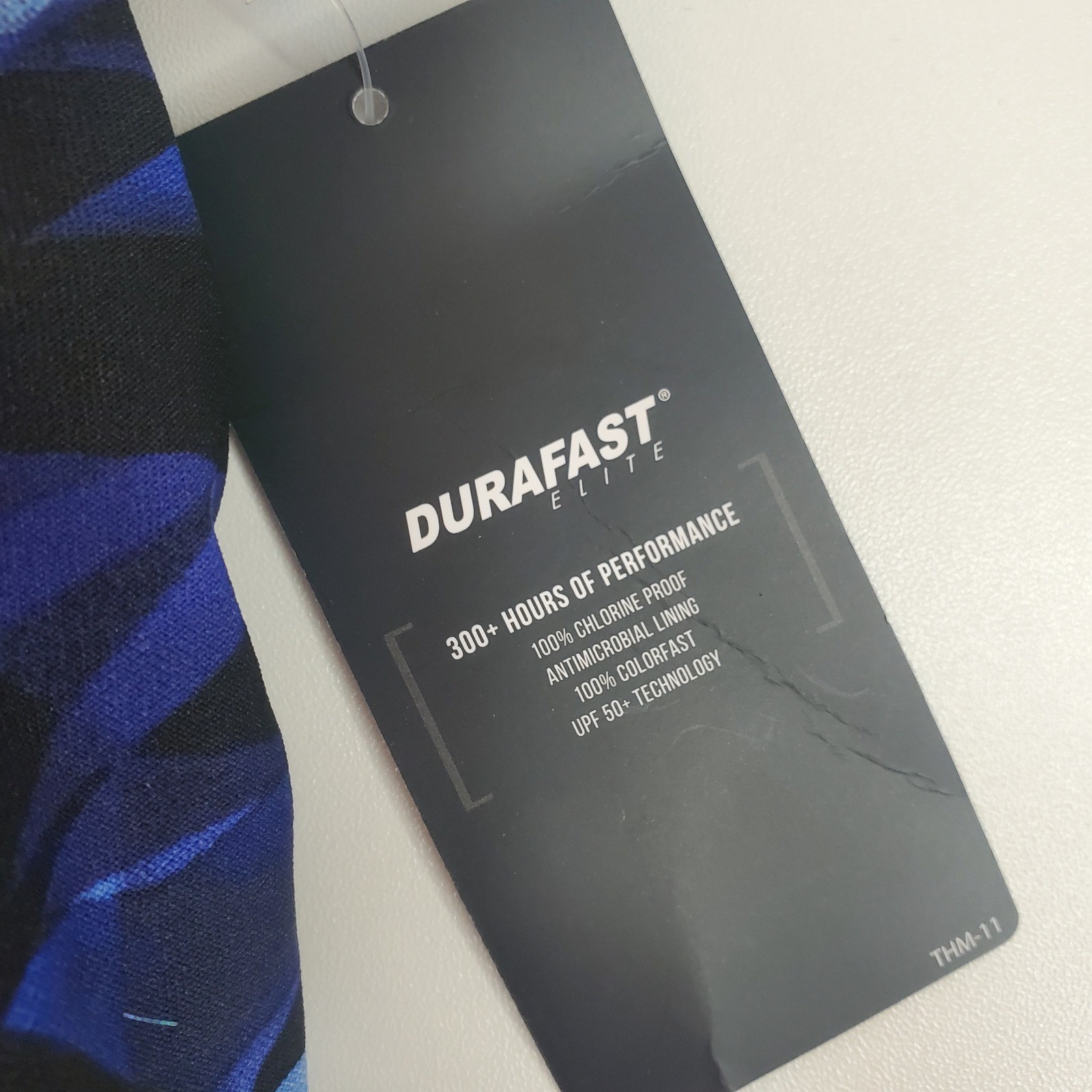 TYR Durafast Elite Diamondfit One Piece Swimsuit Blue Black Geometric Size 30 S