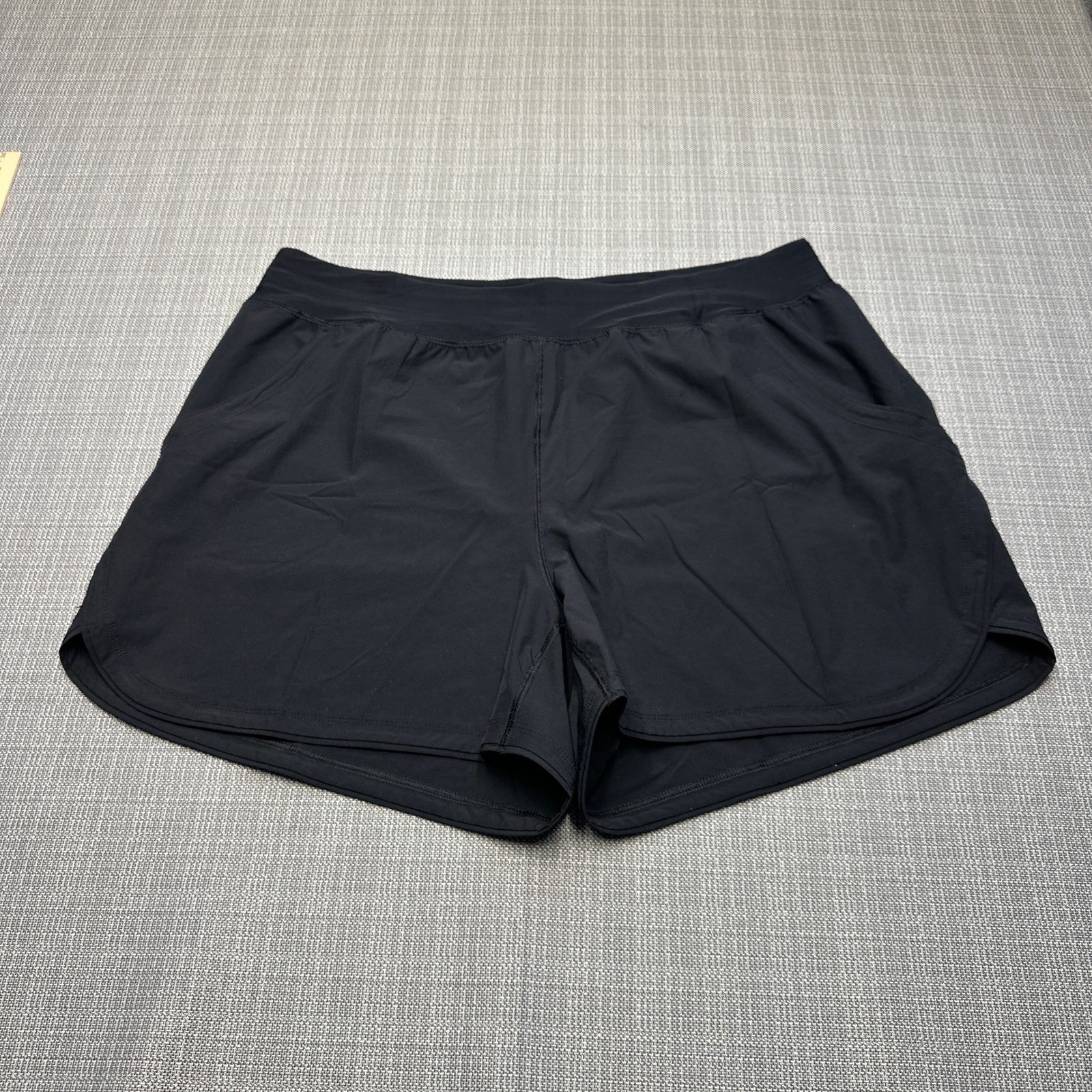 Lands End Athletic Swim Shorts Womens 20W Black Pullon Beach Vacation Pool