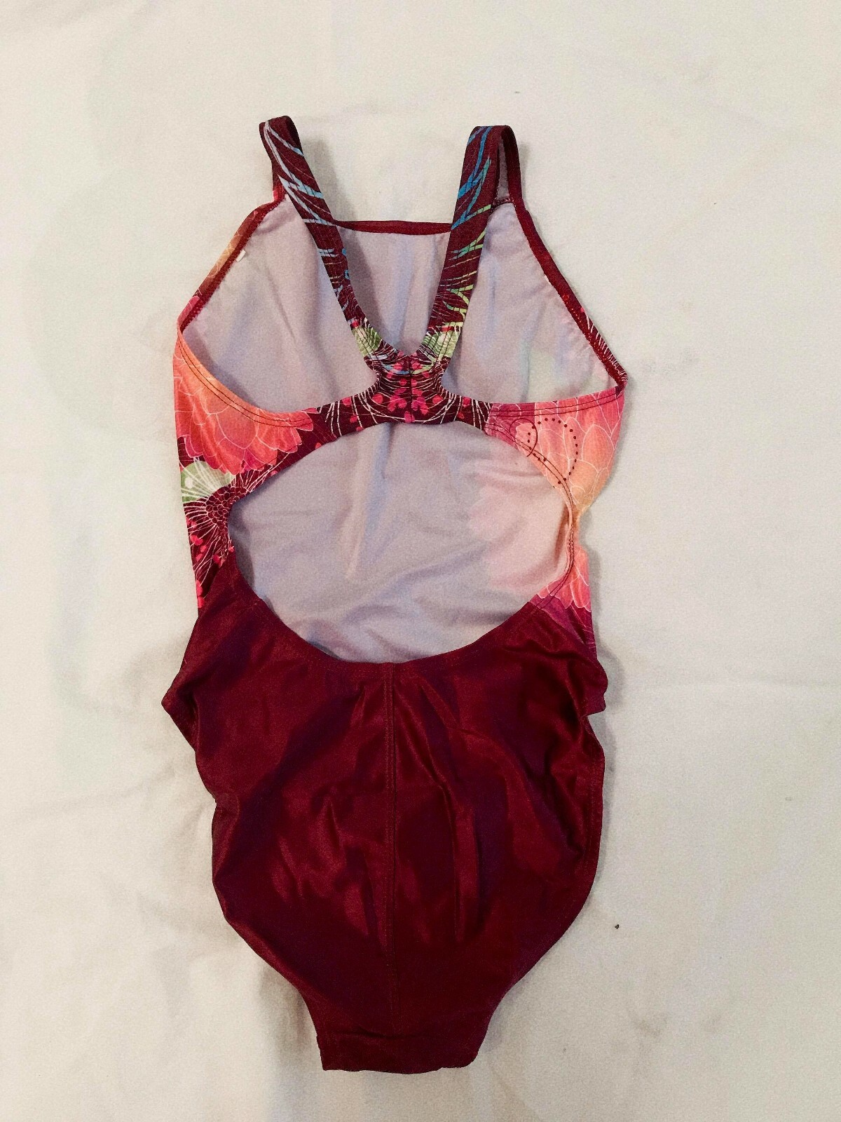 Womens Marium Racing Swimsuit Swimwear Women Size M Red Floral Color