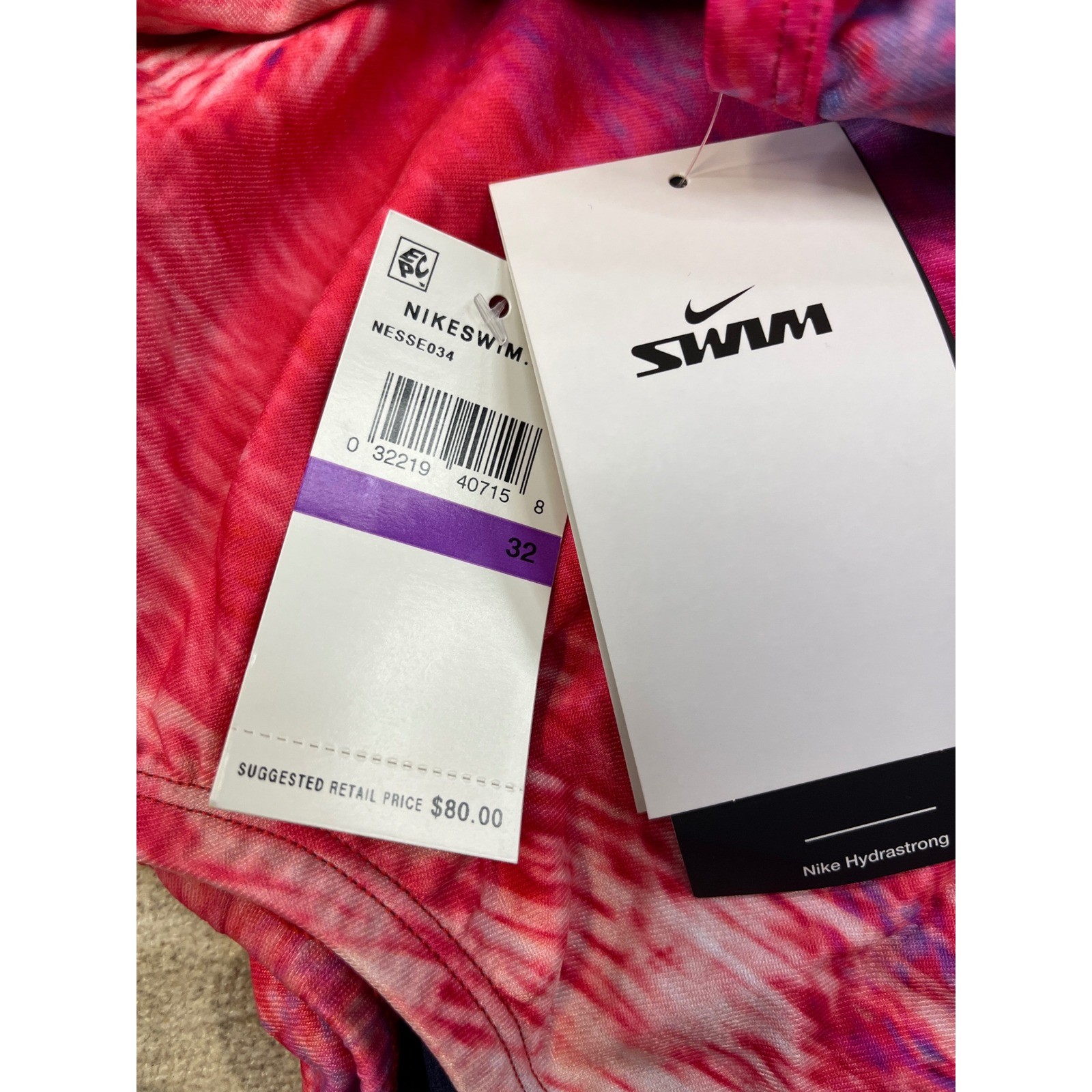 Nike Swim Team USA Olympic One Piece Swimsuit Pink Purple NESSE034 Womens 32 /6