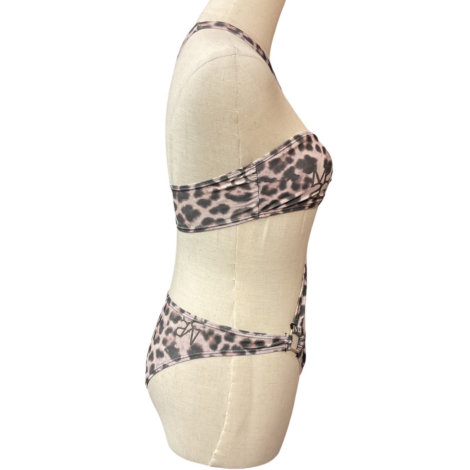 Missguided Women’s Leopard Printed One Shoulder One Piece Swimwear Size S NWT