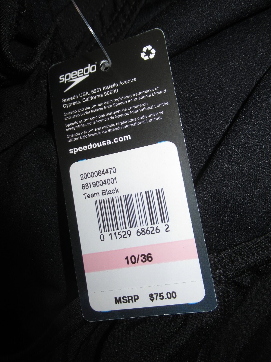 Speedo FL Endurance Supro A Team Black Competitive Swimsuit 10/36 New