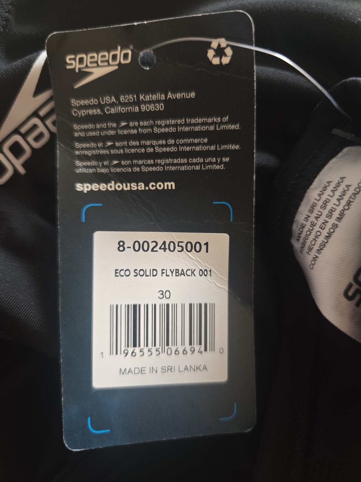 *Speedo Eco Solid Pro LT Flyback 001 Female Women Black size 30 S ONE PIECE