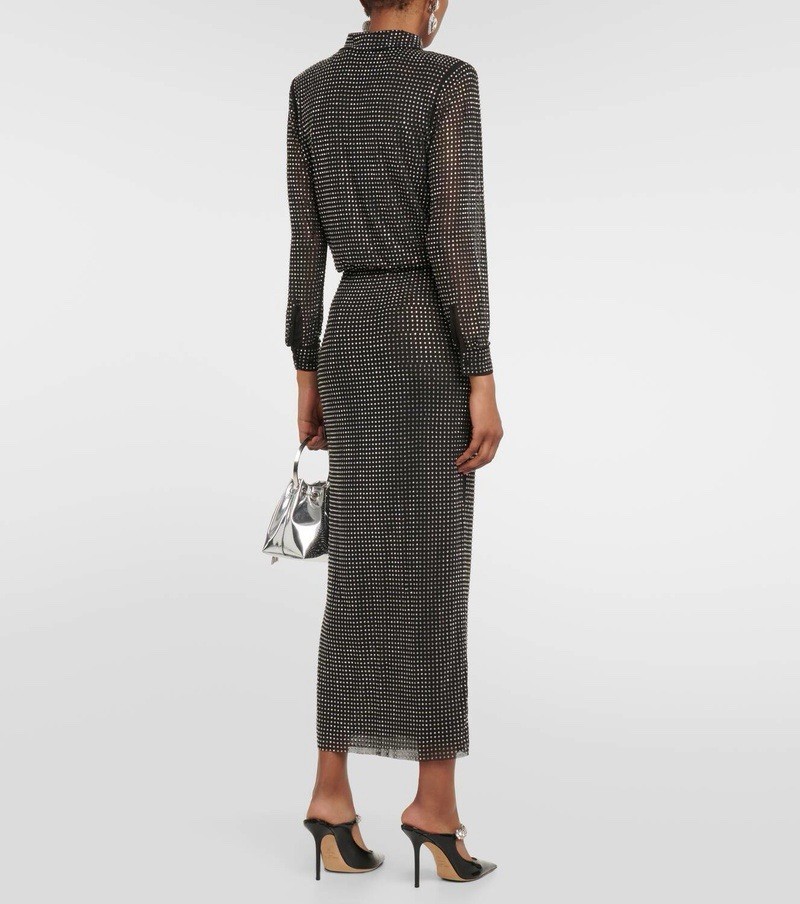 NWOT Self-Portrait Crystal-embellished mesh maxi dress UK 10/ US 6 $750