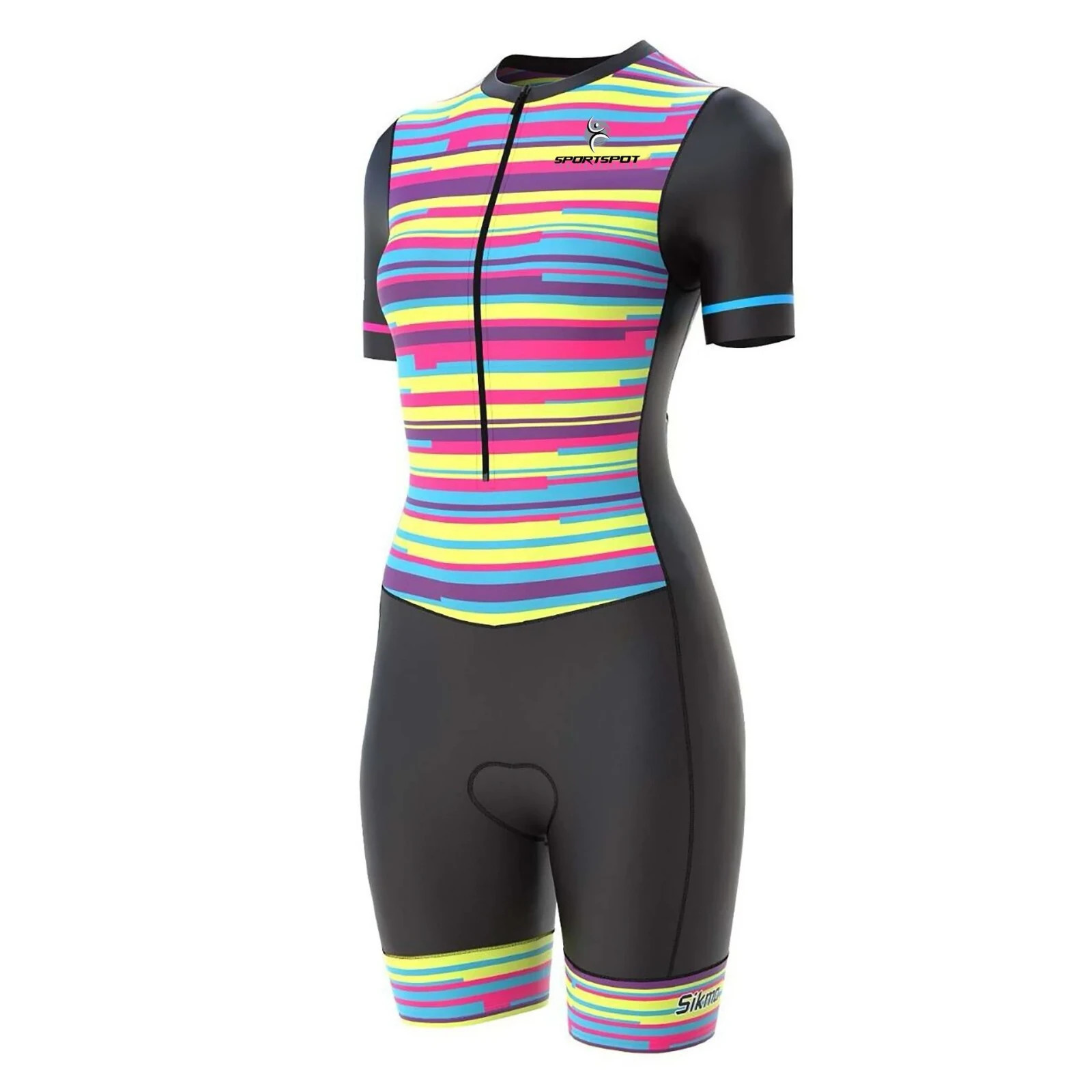 Women’s Triathlon Skinsuit Compression Tri Suit Cycling Running Swimming Gel Pad