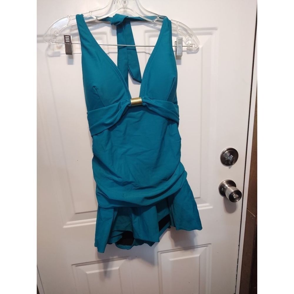 White Stag One Piece Swim Suit Blue Size Large