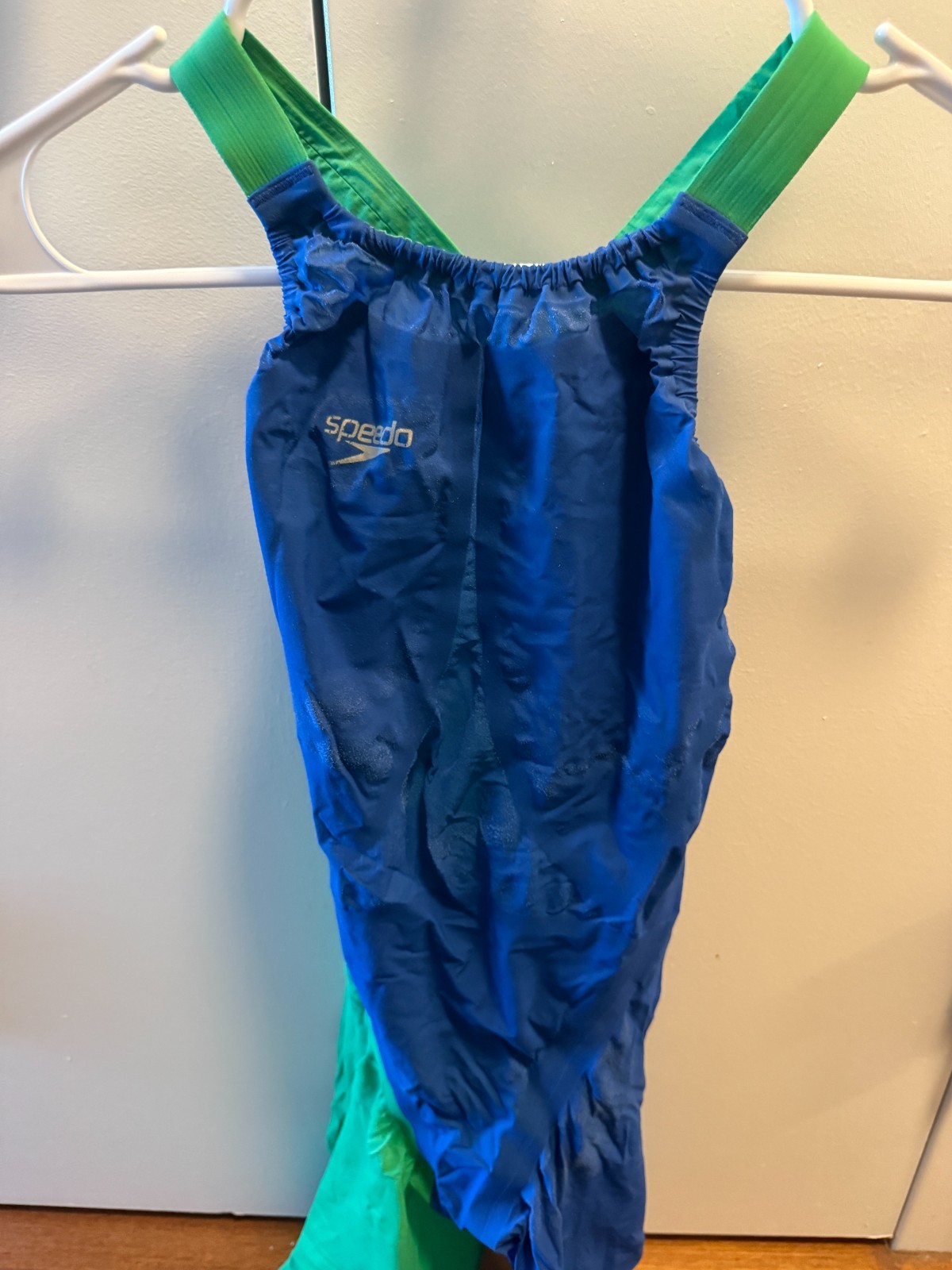 Speedo LZR Racer Elite 2 Womens Kneeskin Swim Sz 25 Closed Back Blue/Green