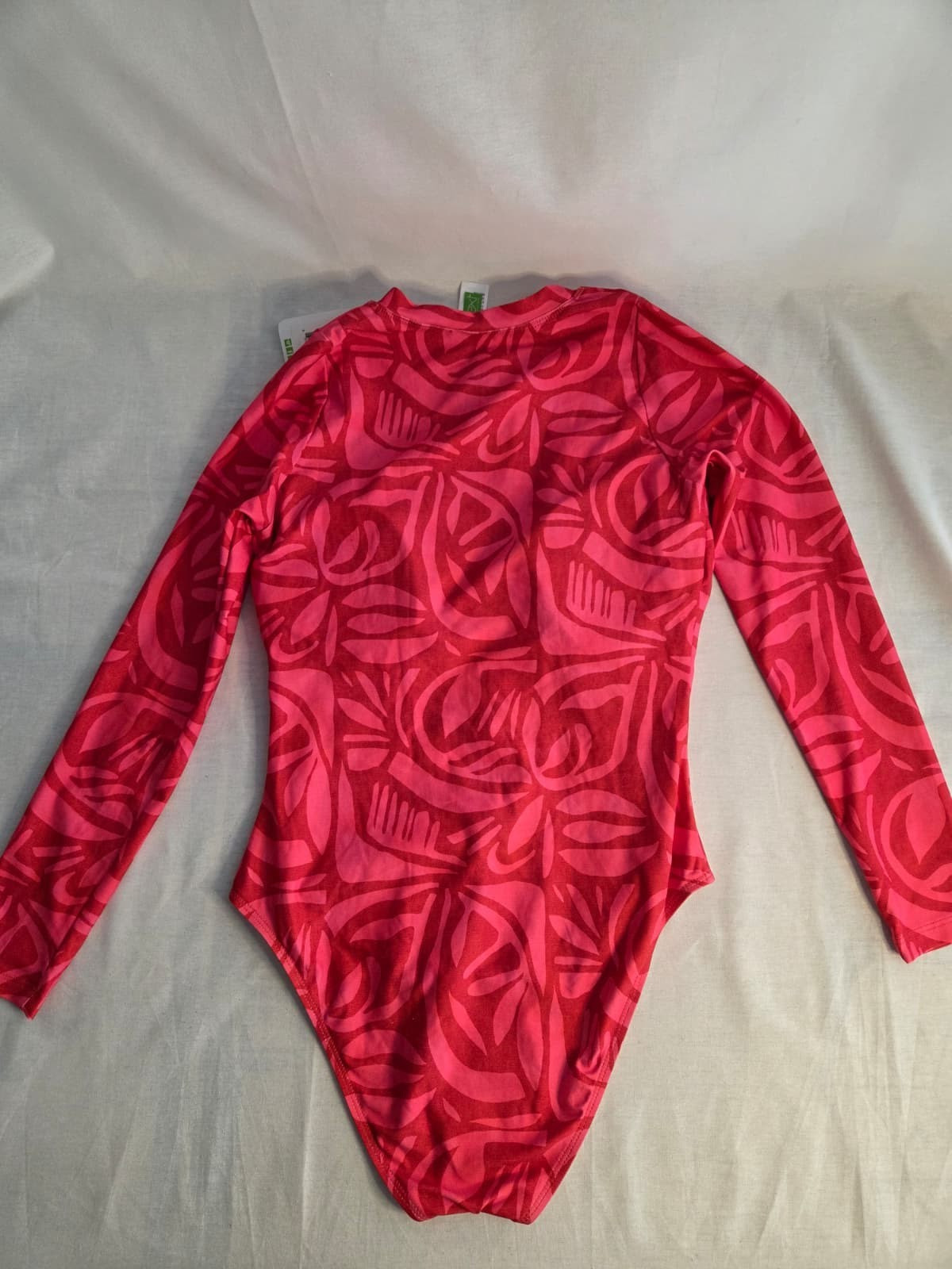 Next By Athena Long Sleeve Zip One Piece Swimsuit Scuba Suit Size XL Pink Tiki
