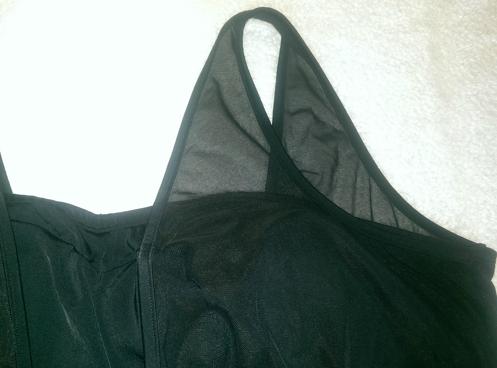ROMAN’S SWIM BLACK HALTER TANKINI COVERED W/MESH FULL FIGURED WOMAN 26W