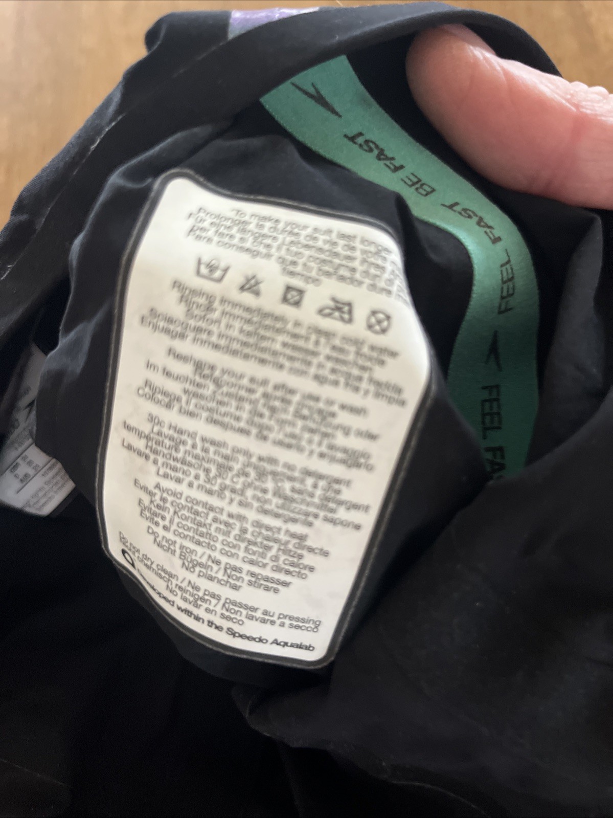Speedo Fastskin LZR Pure Intent Black/Blue Open Back Kneeskin Women’s Size 24.