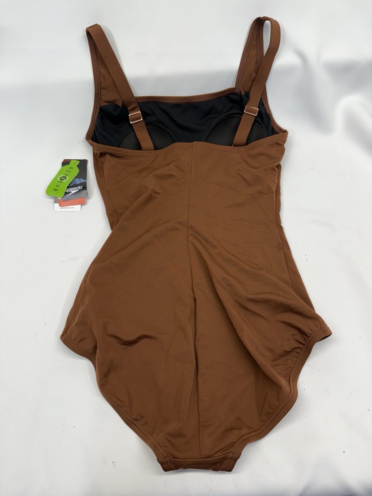 Speedo Women’s Adjustable Solid Shirred Tan/brown Size 10